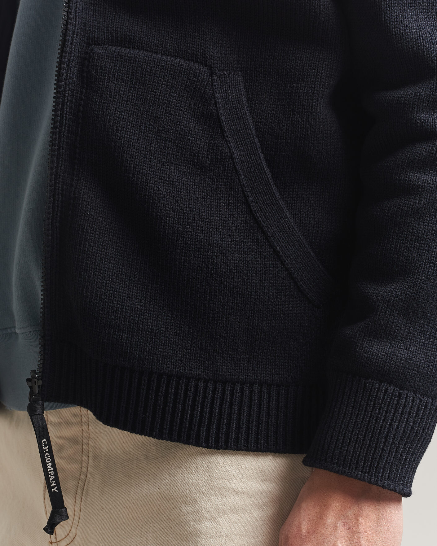 Heren | Truien | C.P. Company | Cotton Mix 2 in 1 Knitted Sweater Navy