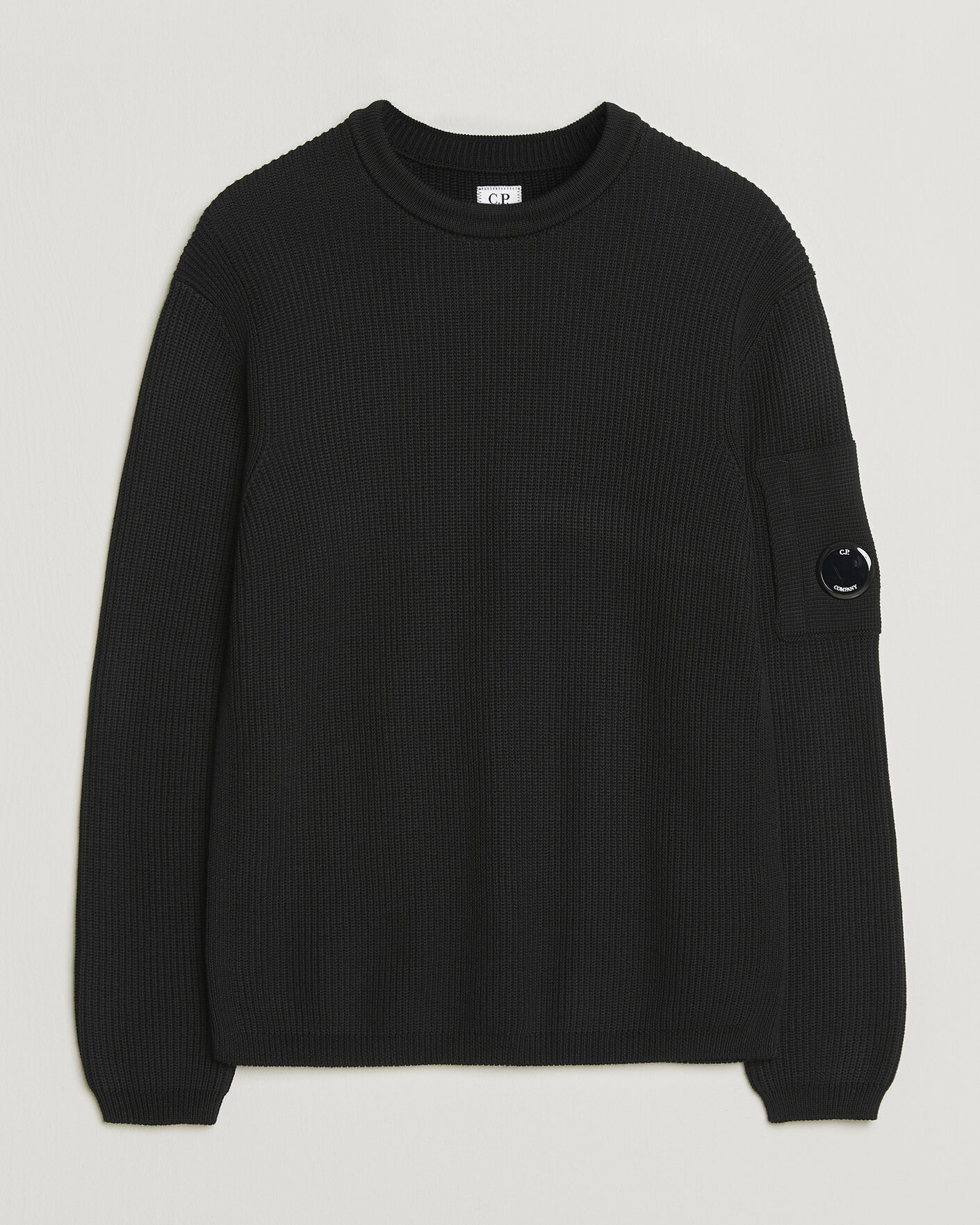 Heren | Truien | C.P. Company | Sea Island Knitted Cotton Crewneck Black