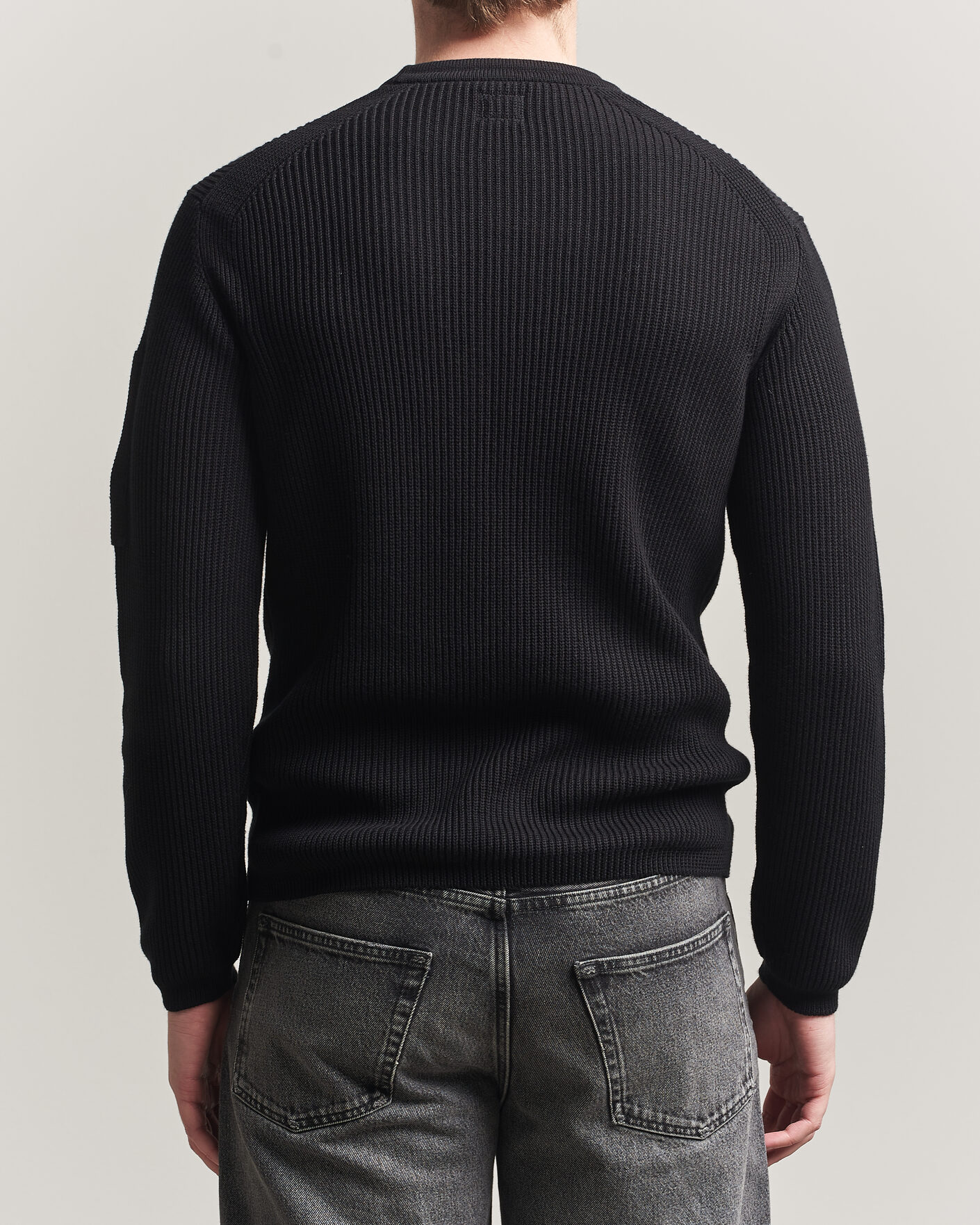 Heren | Truien | C.P. Company | Sea Island Knitted Cotton Crewneck Black