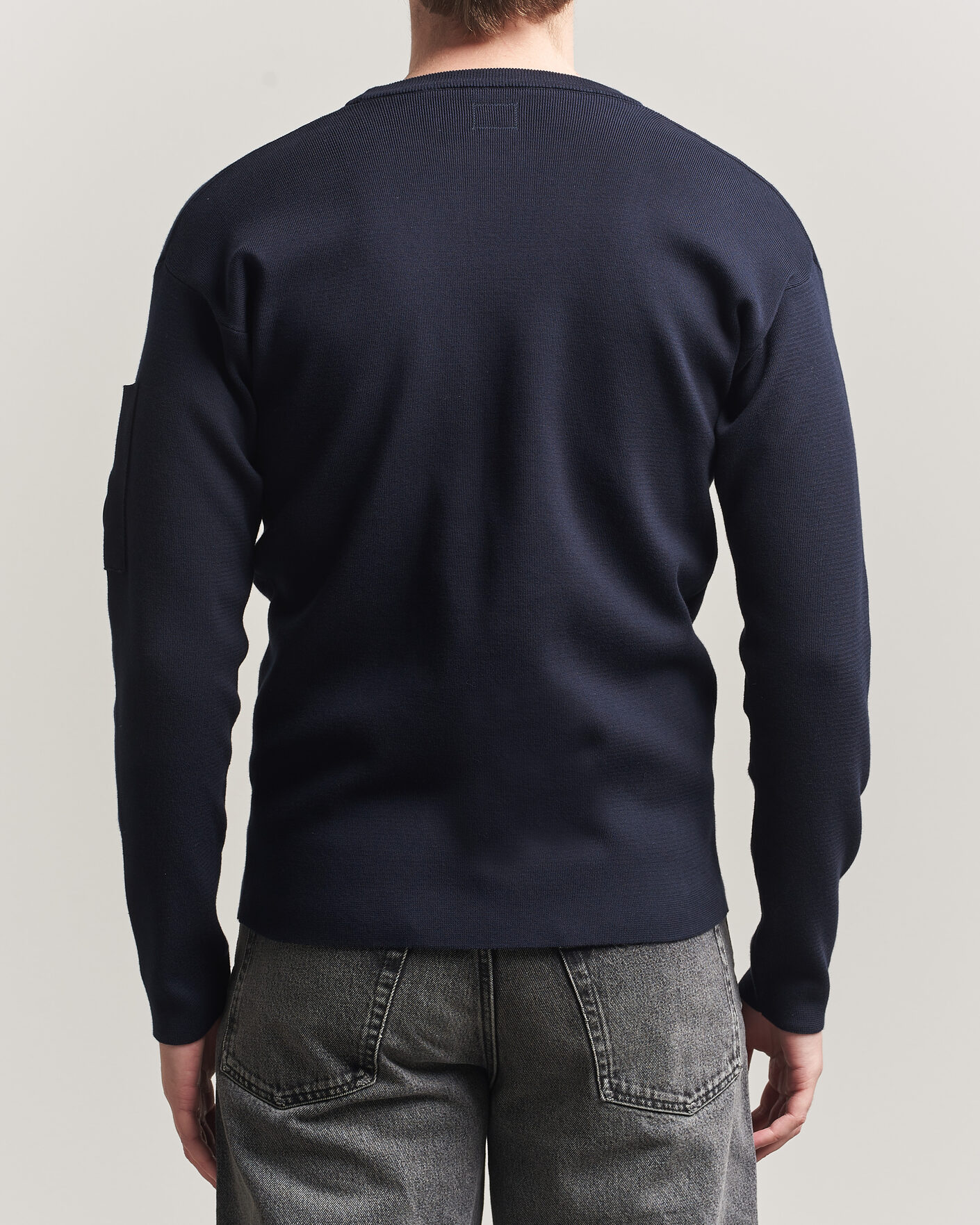 Heren | Truien | C.P. Company | Sea Island Fine Knit Cotton Lens Crewneck Navy