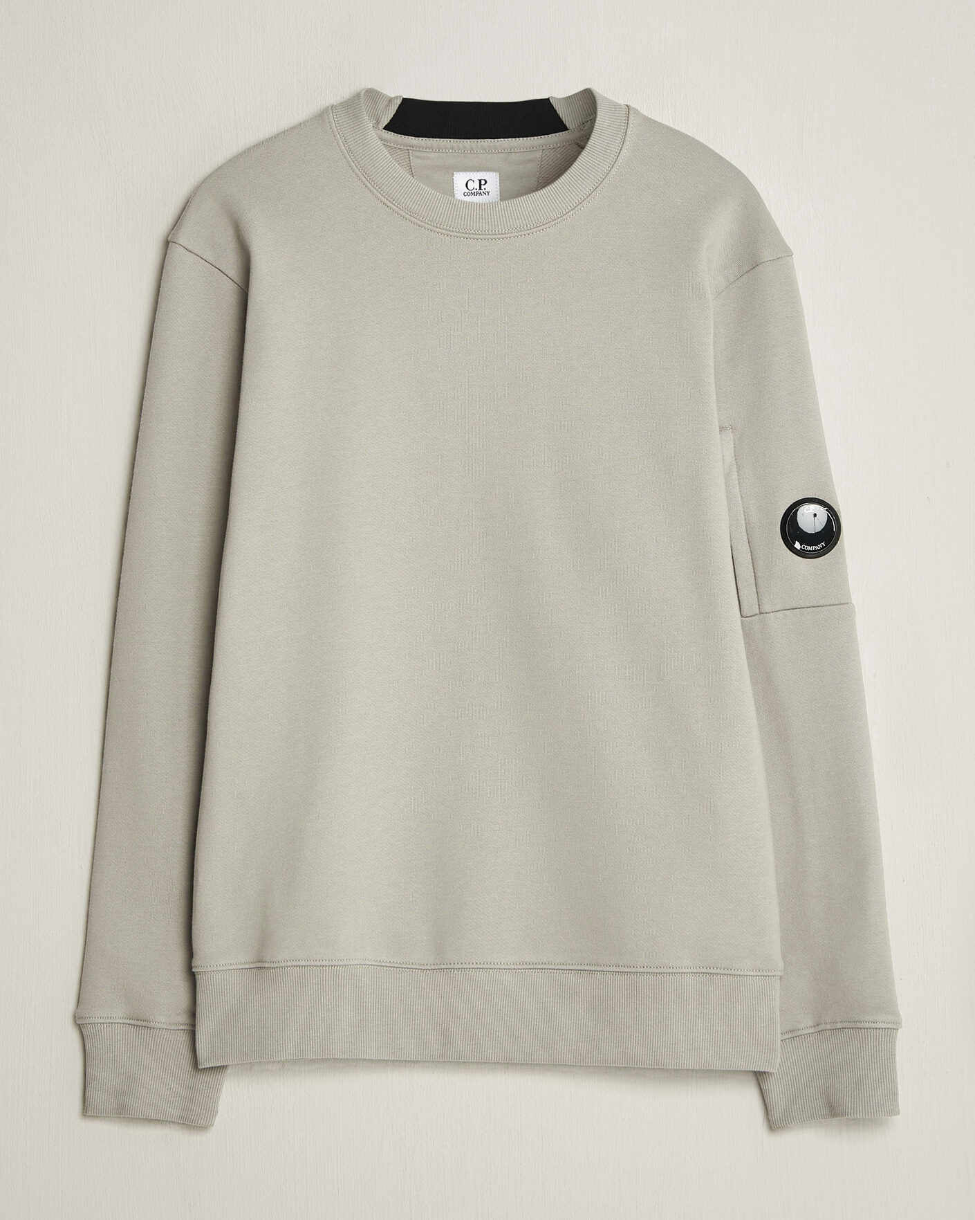 Heren | Truien | C.P. Company | Diagonal Raised Fleece Lens Sweatshirt Light Grey