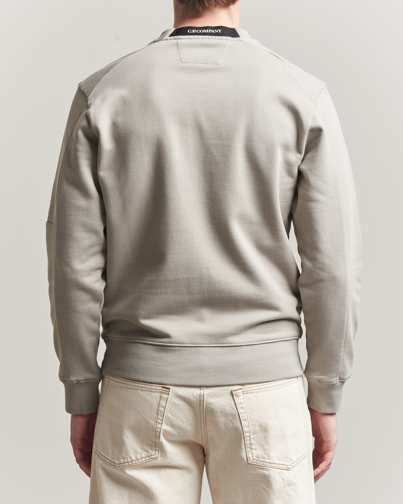 Heren | Truien | C.P. Company | Diagonal Raised Fleece Lens Sweatshirt Light Grey