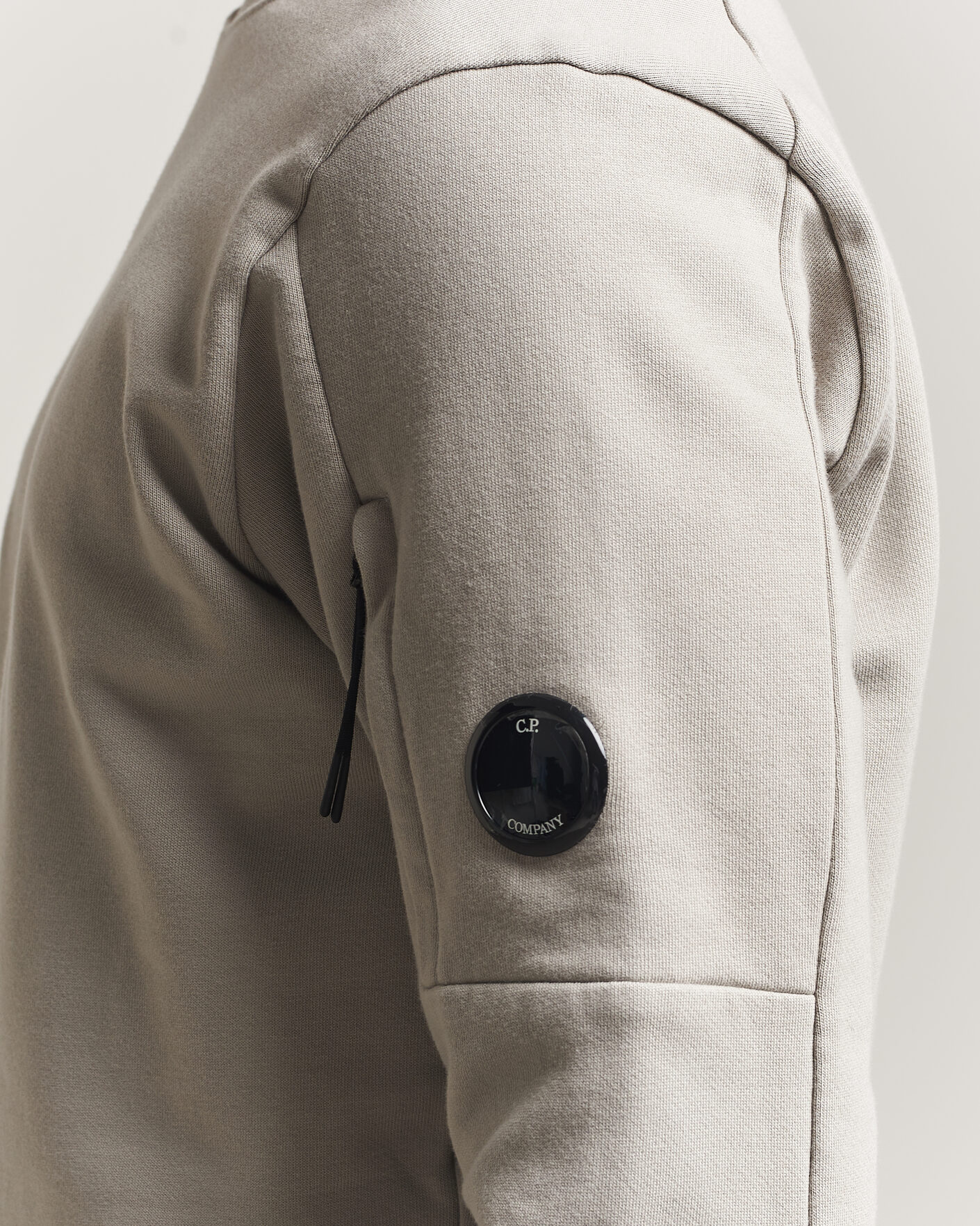 Heren | Truien | C.P. Company | Diagonal Raised Fleece Lens Sweatshirt Light Grey