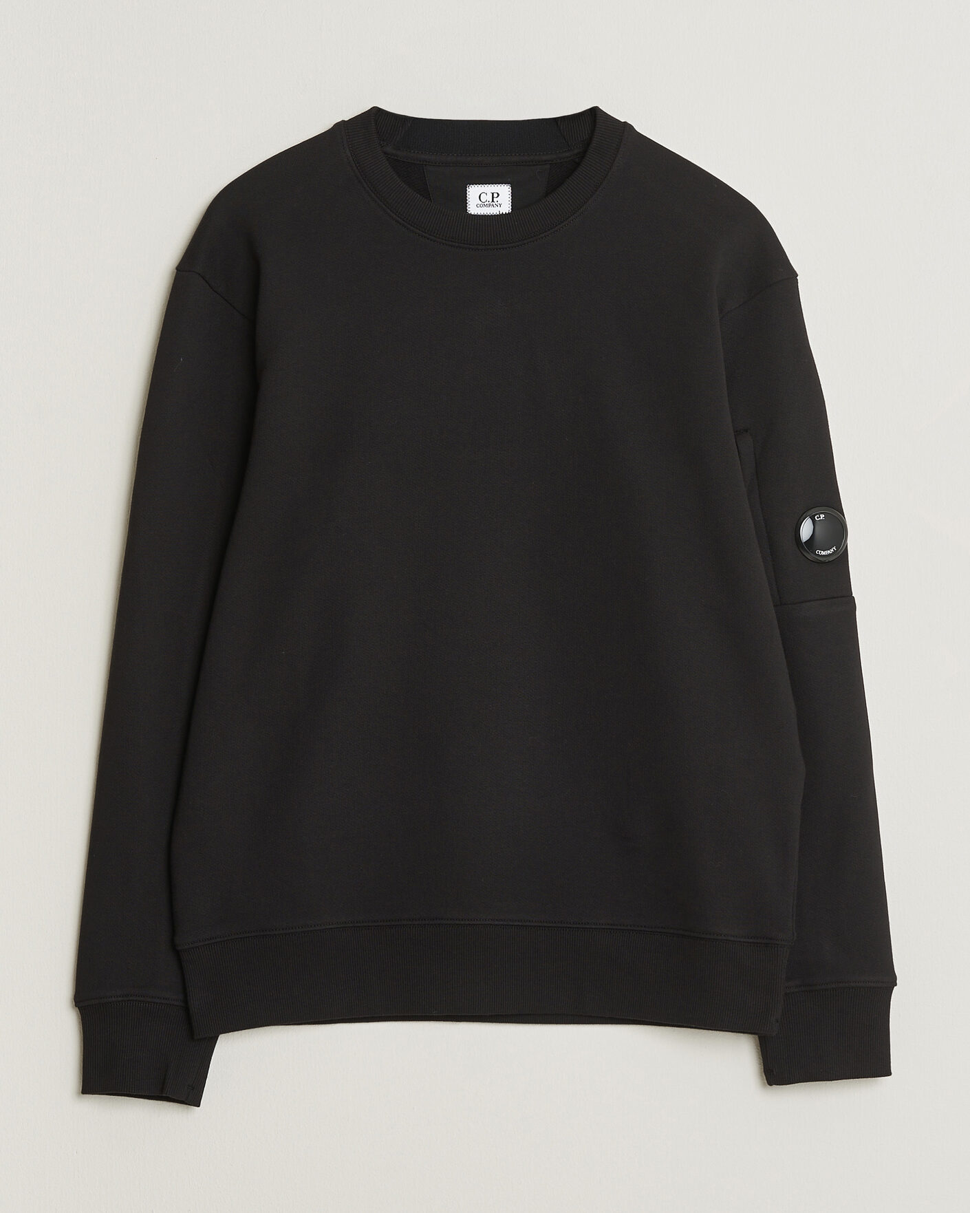 Heren | Truien | C.P. Company | Diagonal Raised Fleece Lens Sweatshirt Black