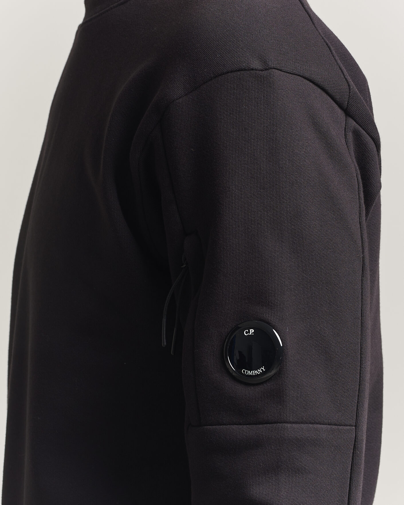 Heren | Truien | C.P. Company | Diagonal Raised Fleece Lens Sweatshirt Black