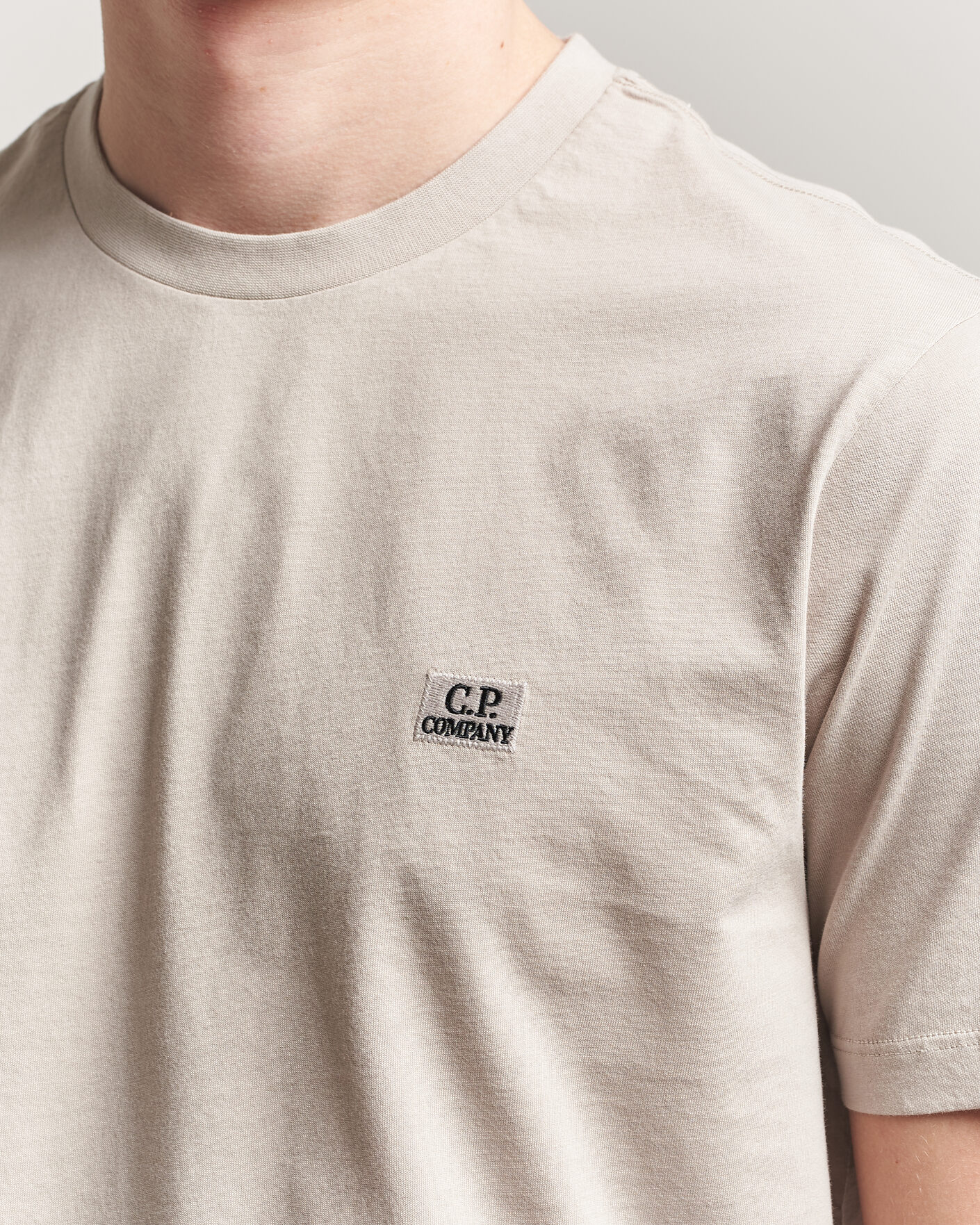 Heren | T-shirts | C.P. Company | Short Sleeve Small Logo T-Shirt Light Grey