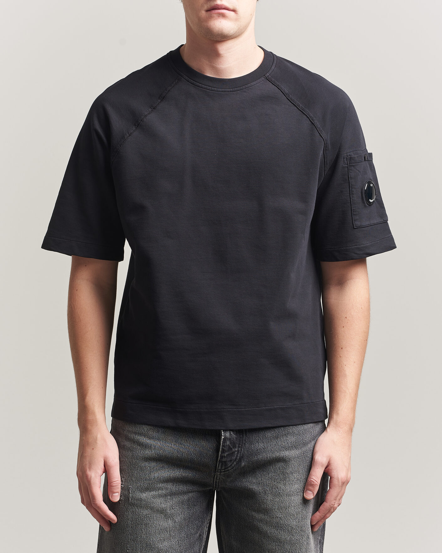 Heren | T-shirts | C.P. Company | Heavy Weight Lens T-Shirt Black