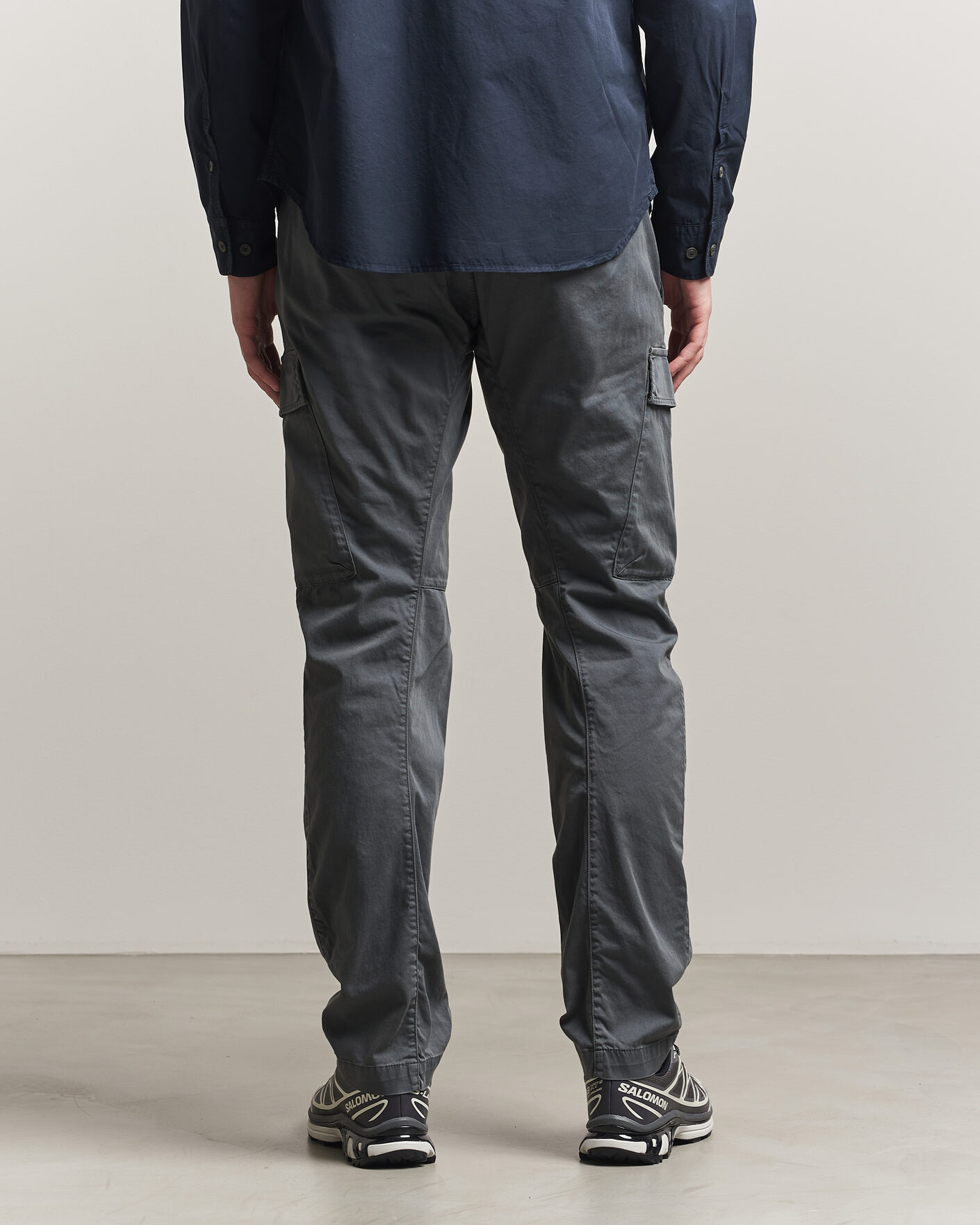 Heren | Broeken | C.P. Company | Satin Stretch Cargo Pants Dark Grey