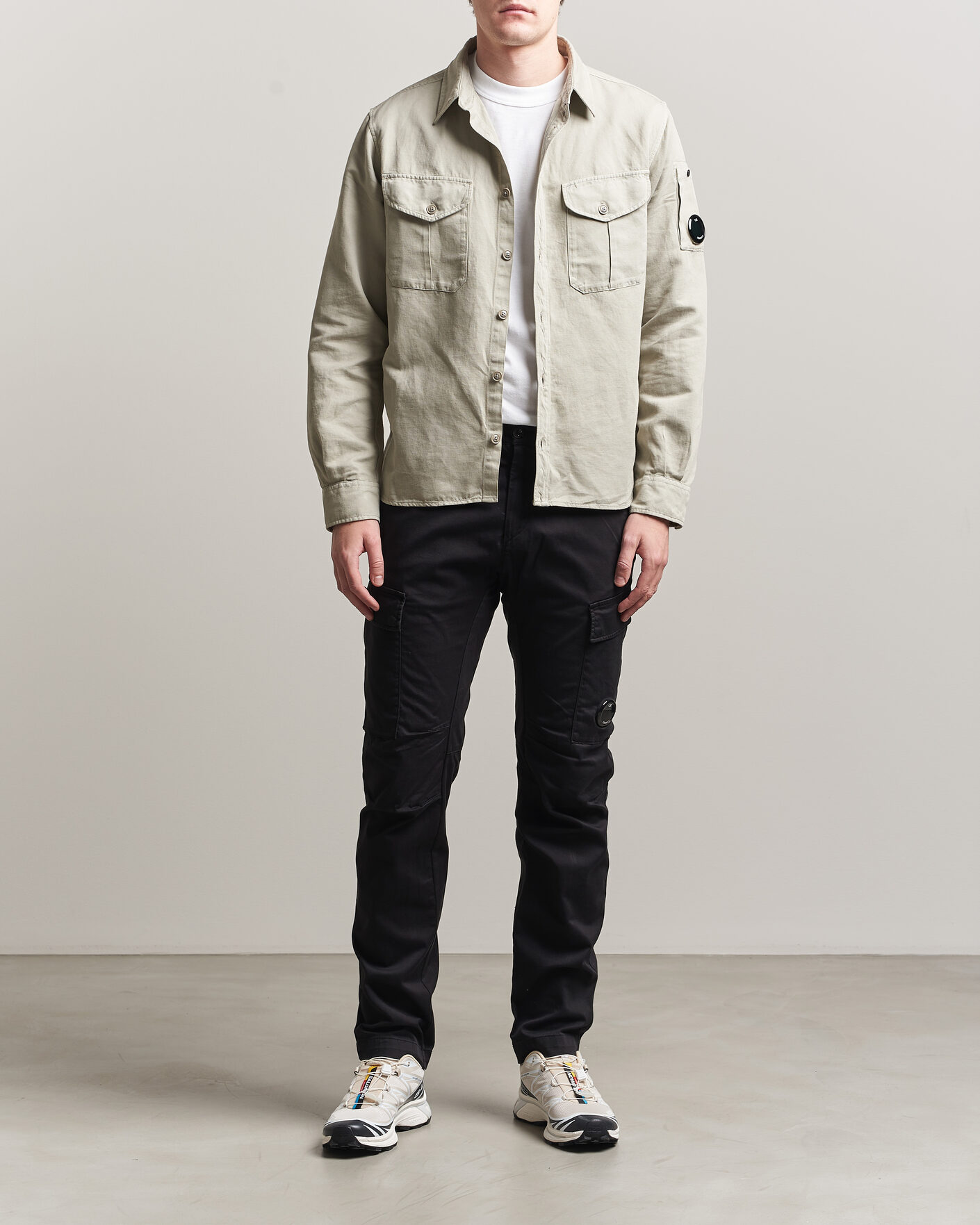 Heren | Broeken | C.P. Company | Satin Stretch Cargo Pants Black