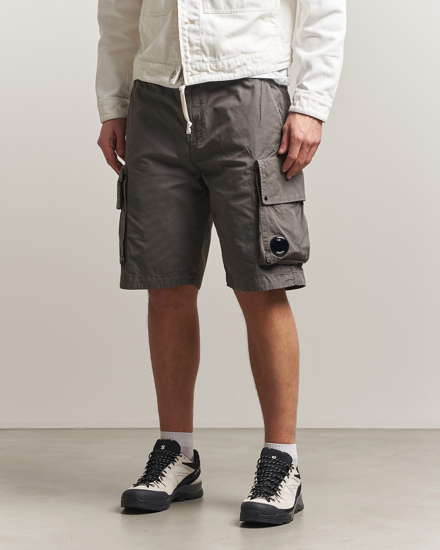 Heren | Korte broek | C.P. Company | Cotton Gabardine Cargo Shorts Washed Black