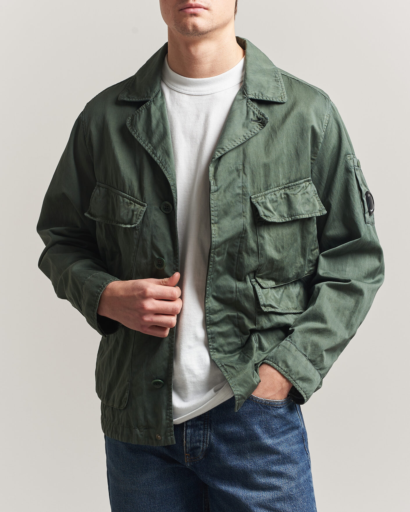 Heren | Jassen | C.P. Company | Raso Cinque Cotton Nylon Jungle Jacket Dark Green