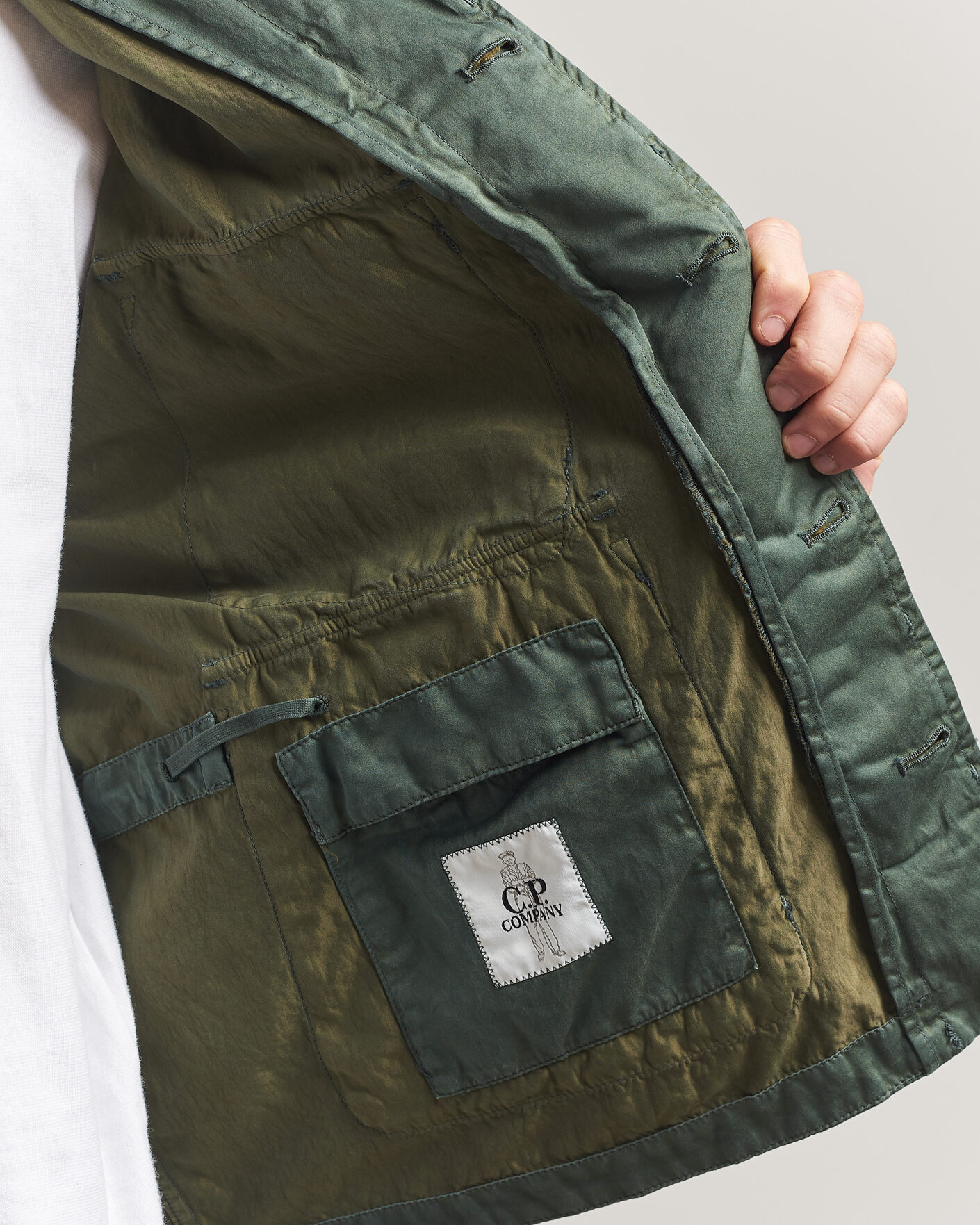 Heren | Jassen | C.P. Company | Raso Cinque Cotton Nylon Jungle Jacket Dark Green