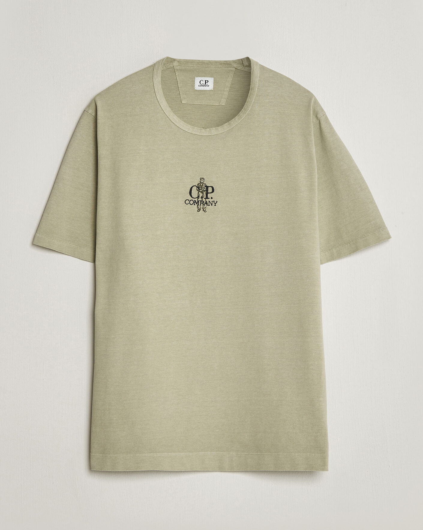 Heren | T-shirts | C.P. Company | Back Printed Cotton T-Shirt Washed Green