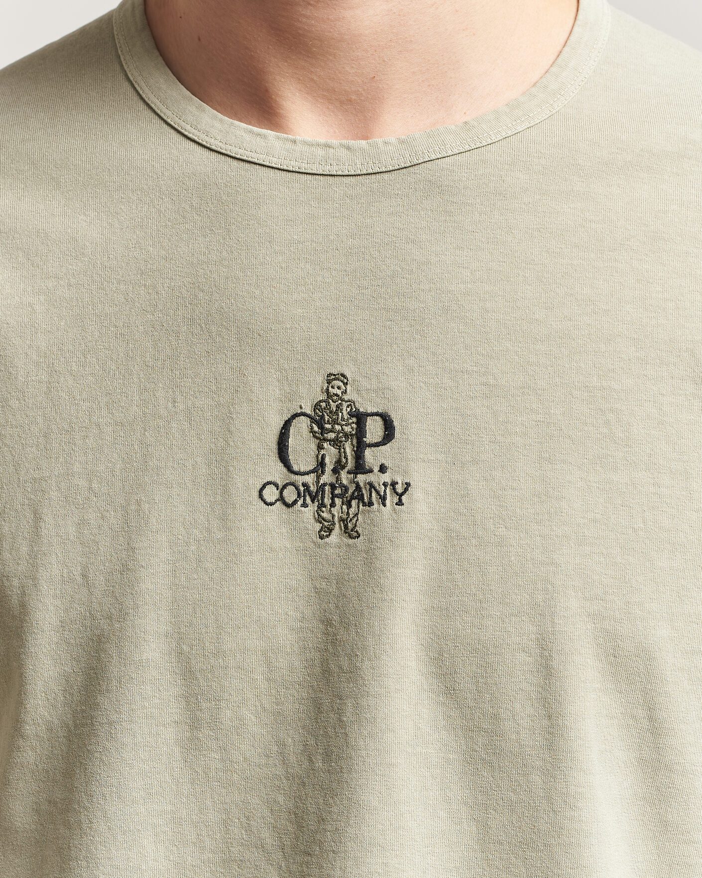 Heren | T-shirts | C.P. Company | Back Printed Cotton T-Shirt Washed Green