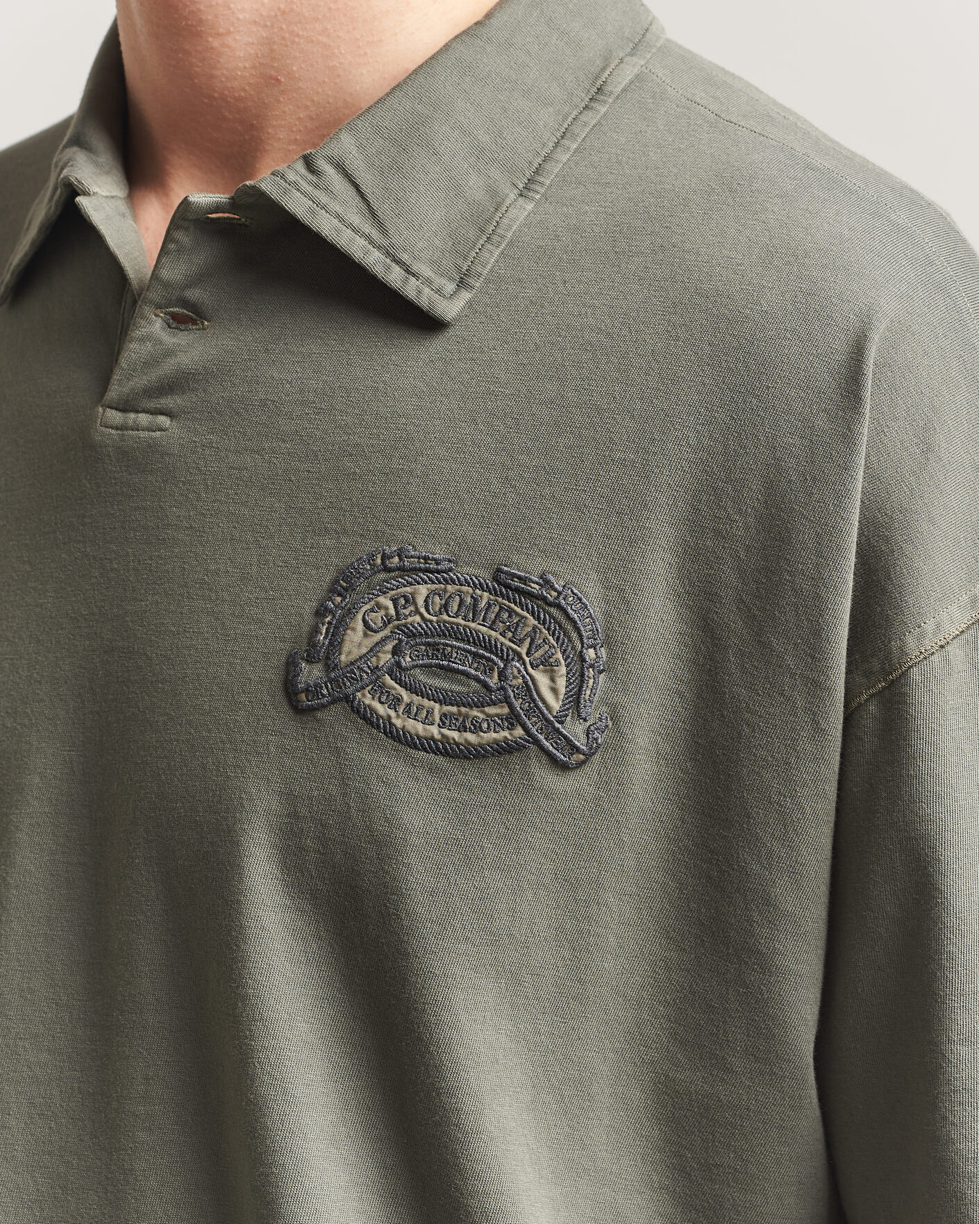 Heren | Polo's | C.P. Company | Boxy Fit Cotton Logo Polo Dark Green
