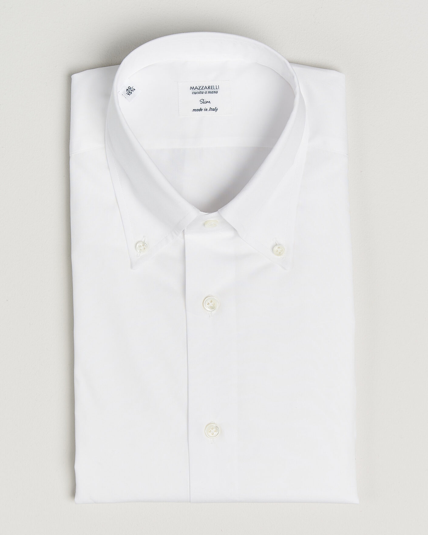 Heren | Overhemden | Mazzarelli | Soft Cotton Button Down Shirt White