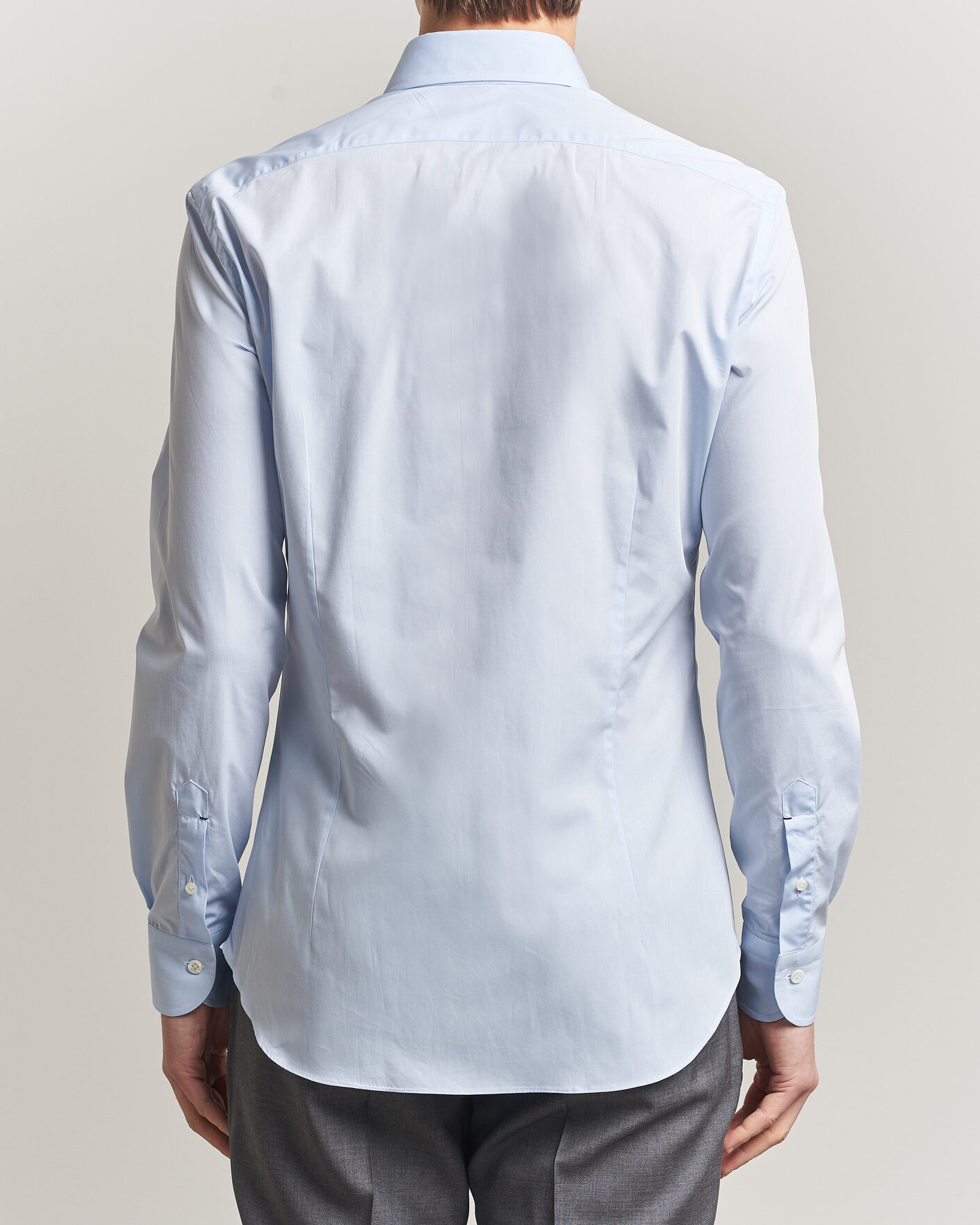 Heren | Overhemden | Mazzarelli | Soft Cotton Button Down Shirt Light Blue
