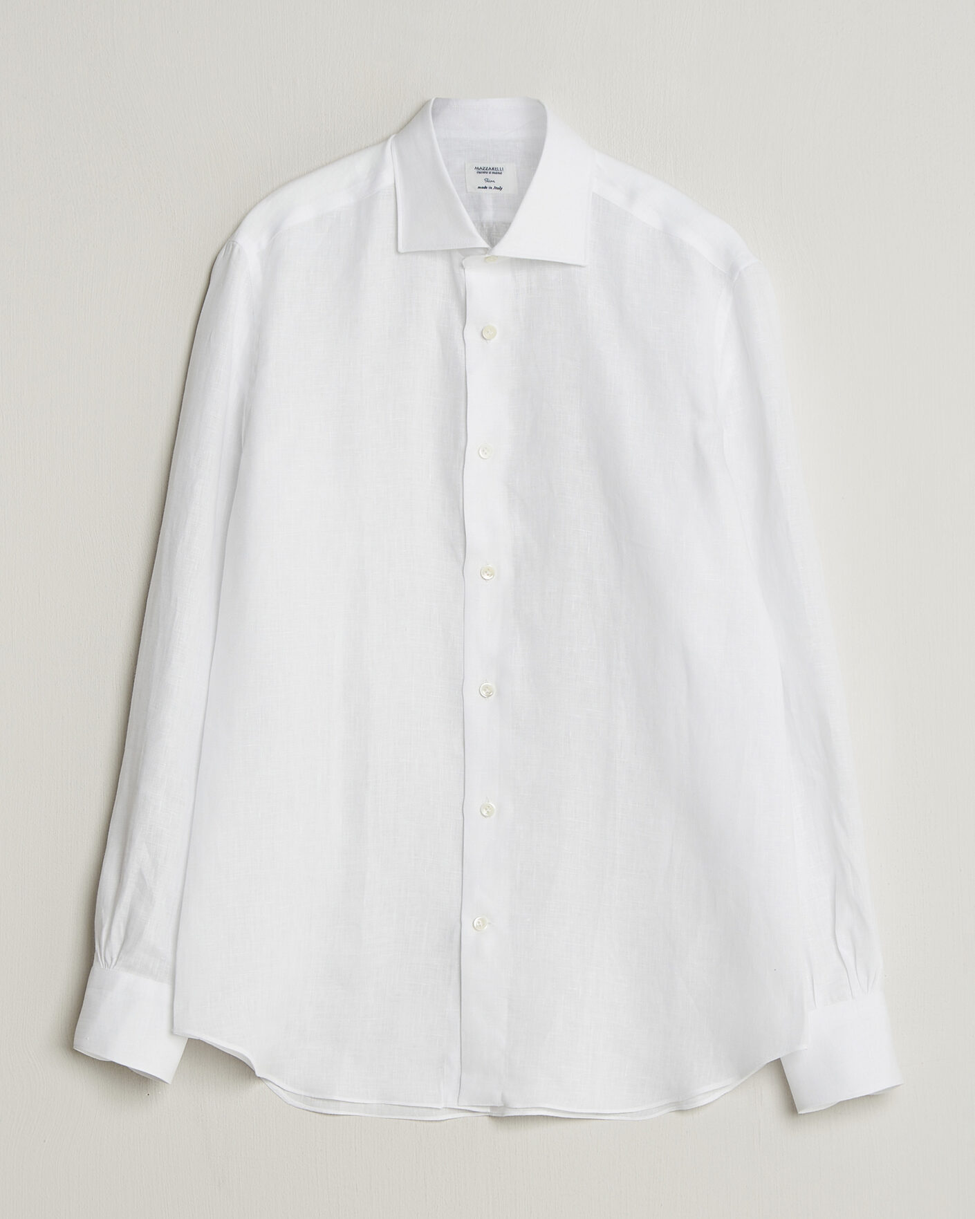 Heren | Overhemden | Mazzarelli | Soft Linen Shirt White