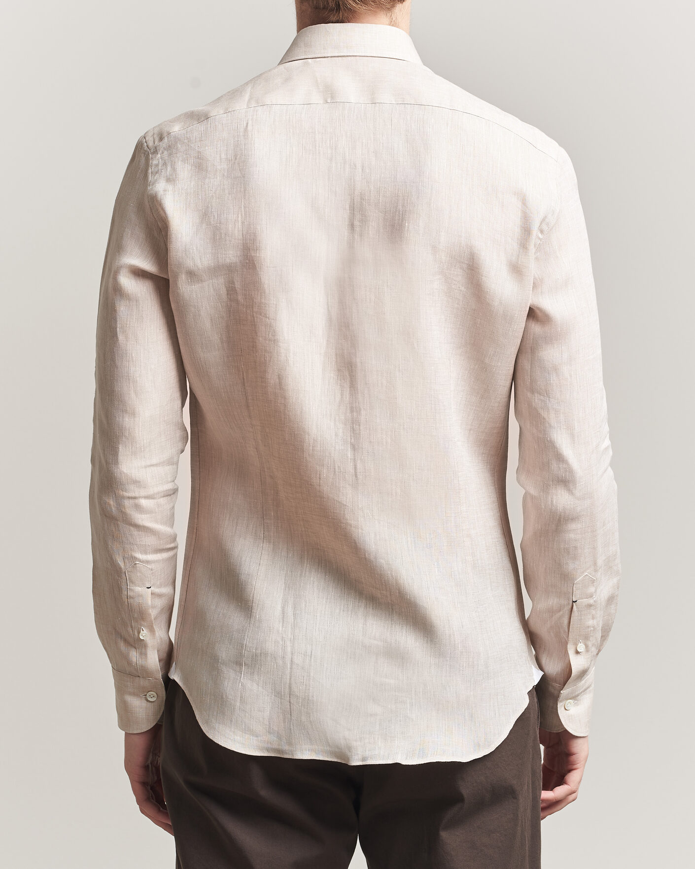 Heren | Overhemden | Mazzarelli | Soft Linen Shirt Beige