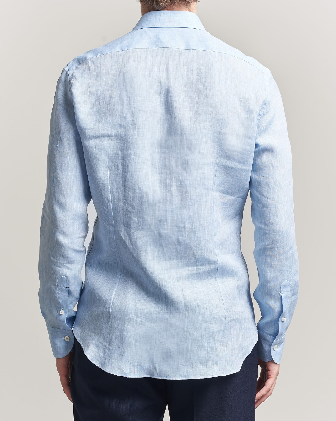 Heren | Overhemden | Mazzarelli | Soft Linen Shirt Light Blue