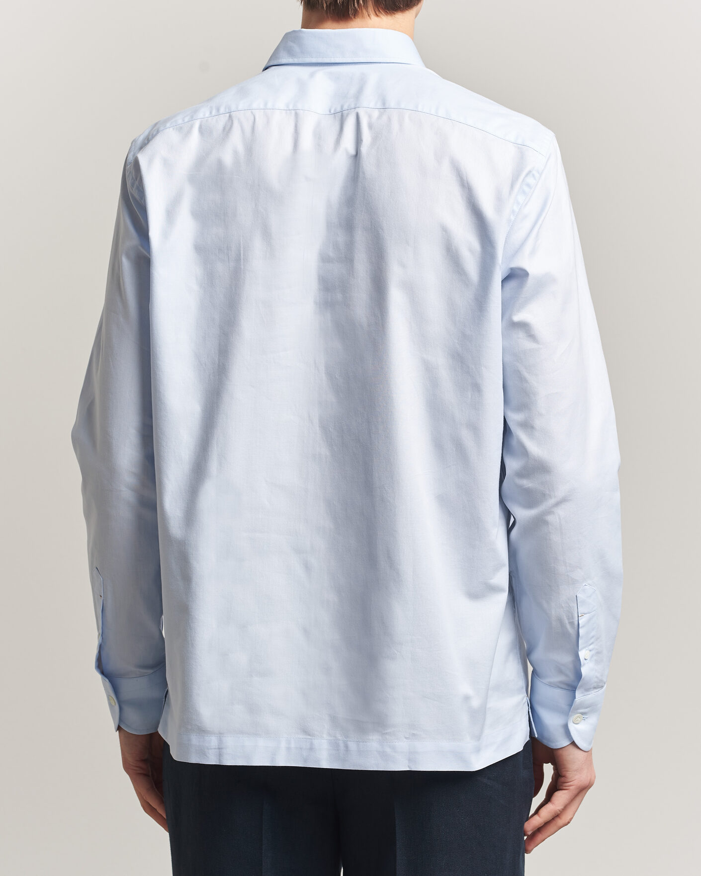 Heren | Overhemden | Mazzarelli | Soft Oxford Popover Shirt Light Blue