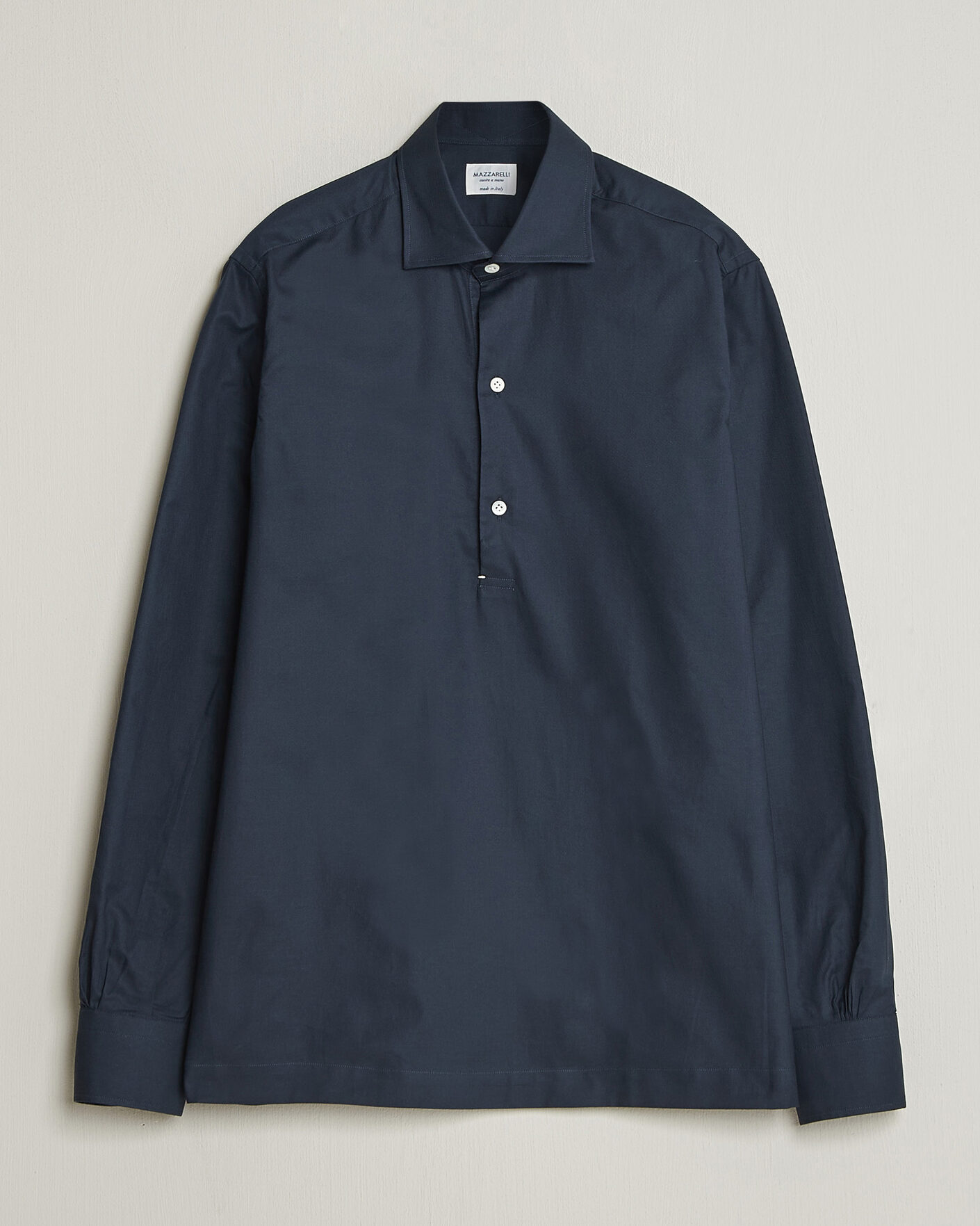 Heren | Overhemden | Mazzarelli | Soft Oxford Popover Shirt Navy