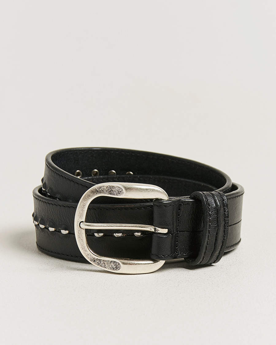 Heren | Riemen | Golden Goose | Studded Leather Belt Black