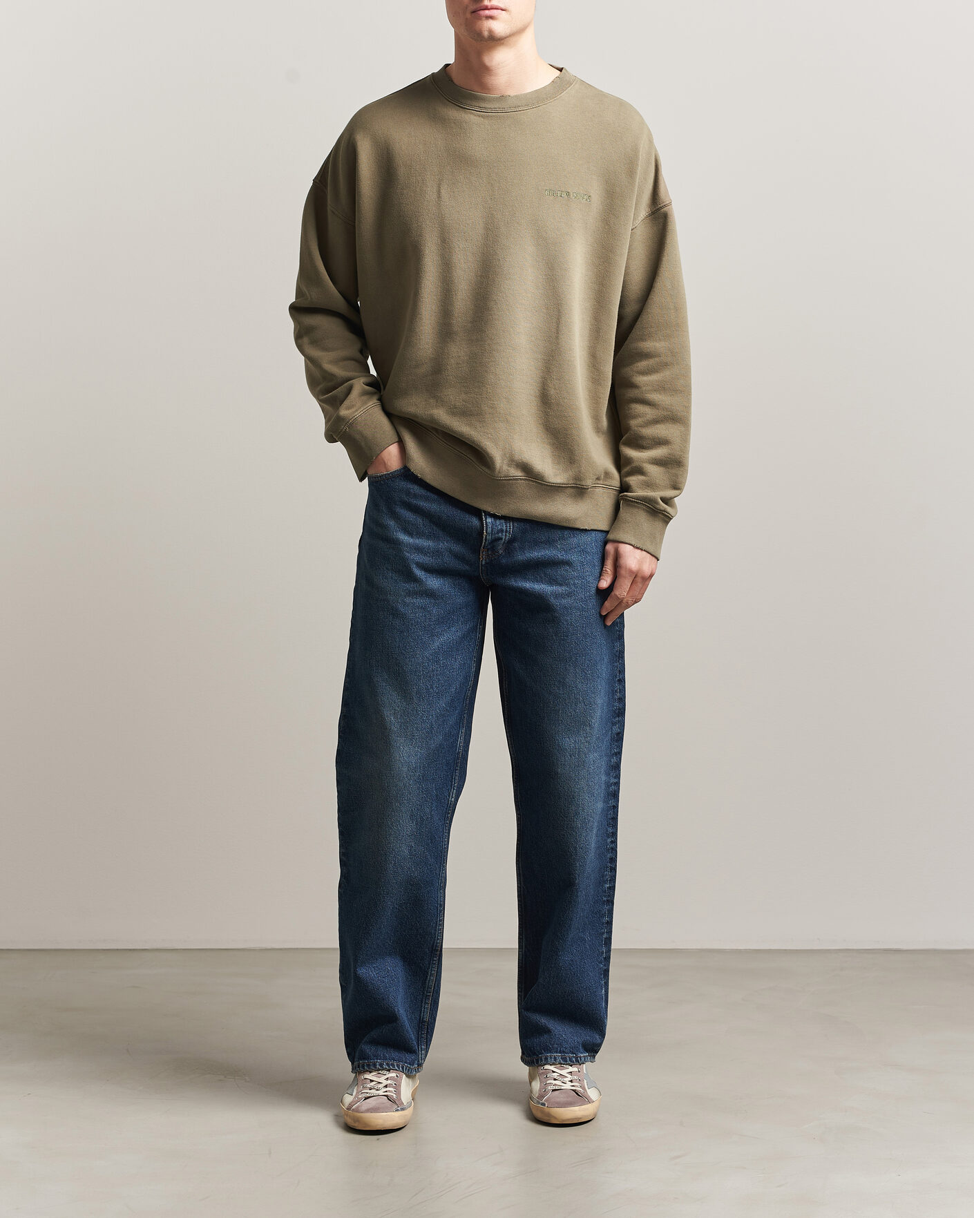 Heren | Truien | Golden Goose | Journey Dyed Cotton Sweatshirt Washed Beige
