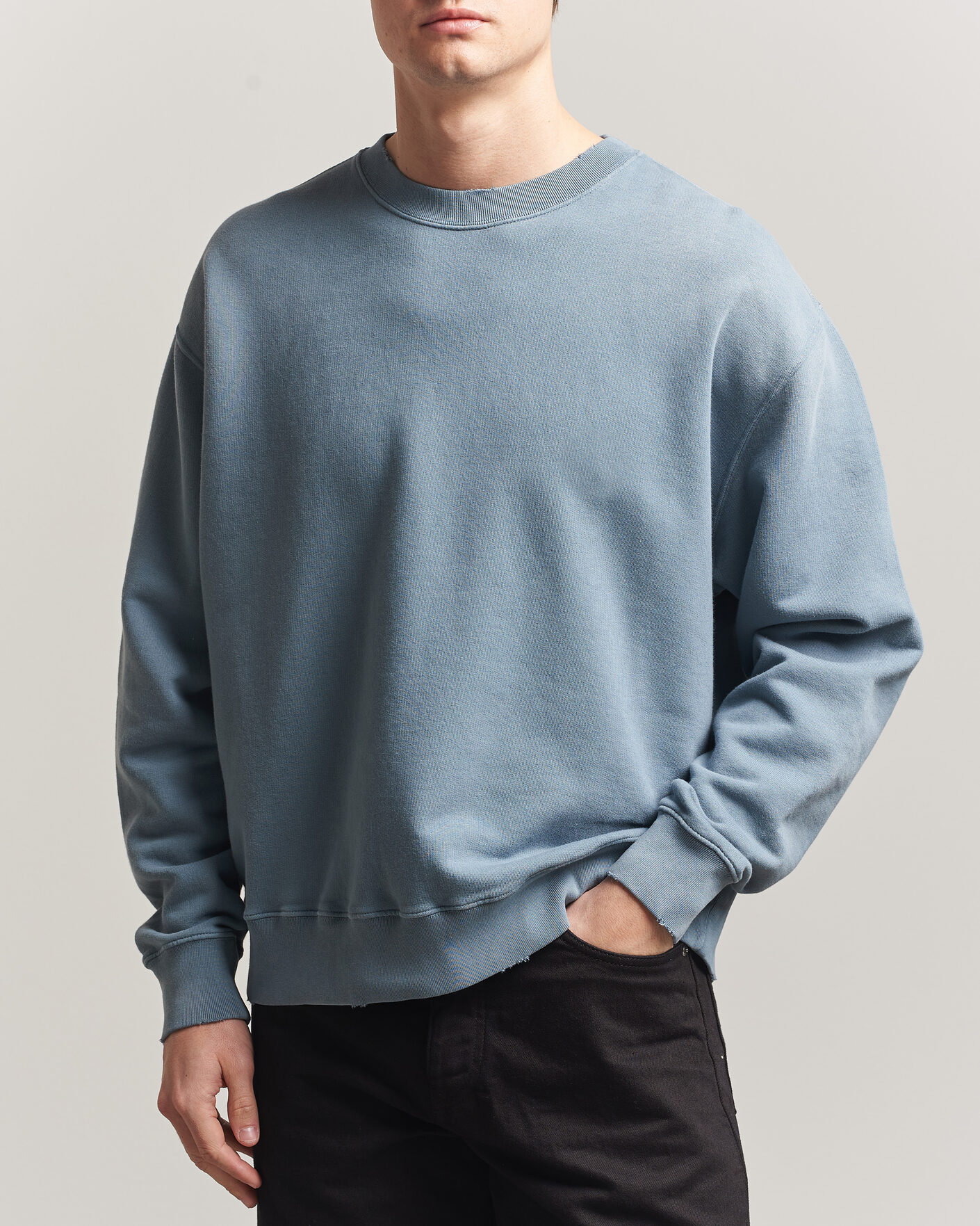 Heren | Truien | Golden Goose | Boxi Faded Cotton Sweatshirt Windward Blue