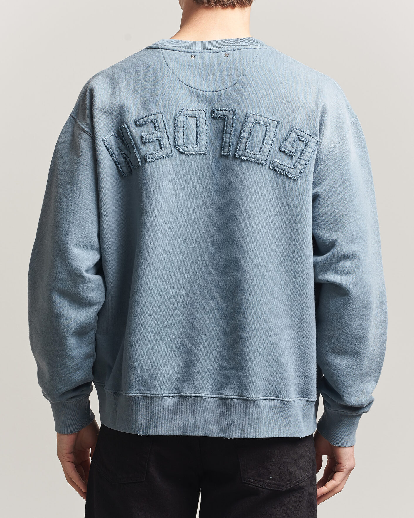 Heren | Truien | Golden Goose | Boxi Faded Cotton Sweatshirt Windward Blue