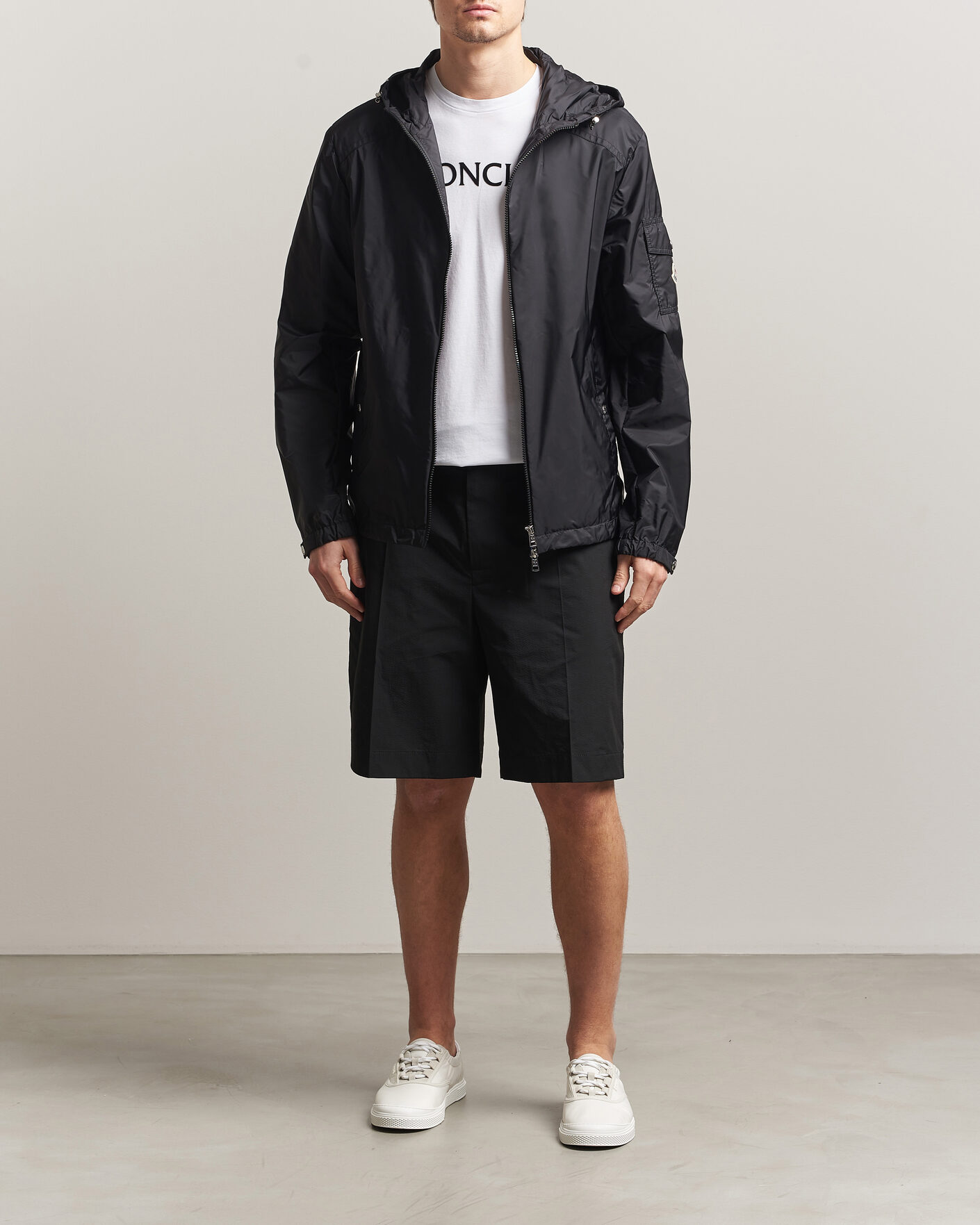 Heren | Korte broek | Moncler | Lightweight Seersucker Shorts Black