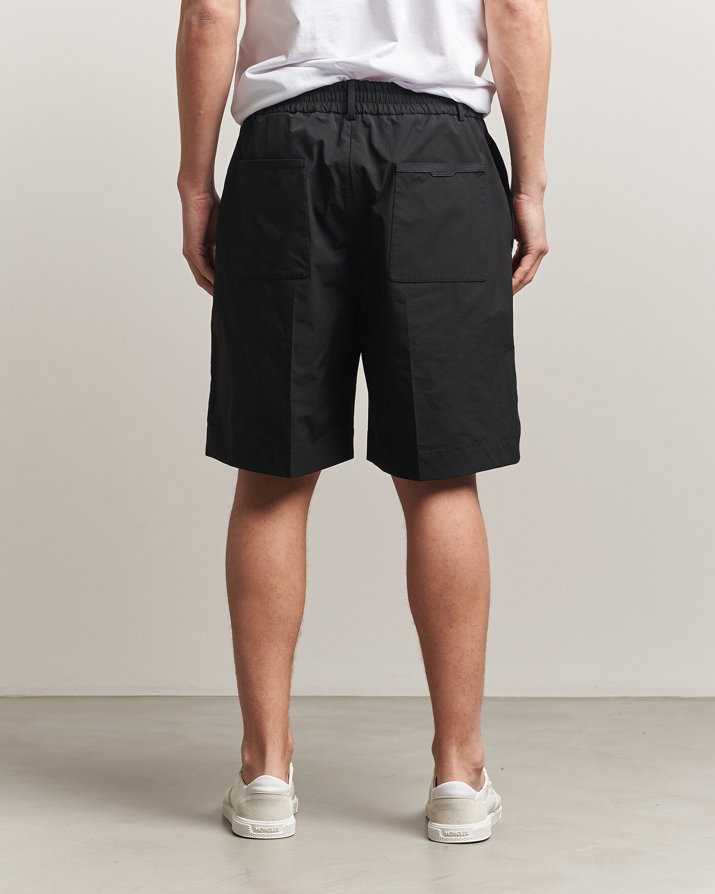 Heren | Korte broek | Moncler | Lightweight Seersucker Shorts Black