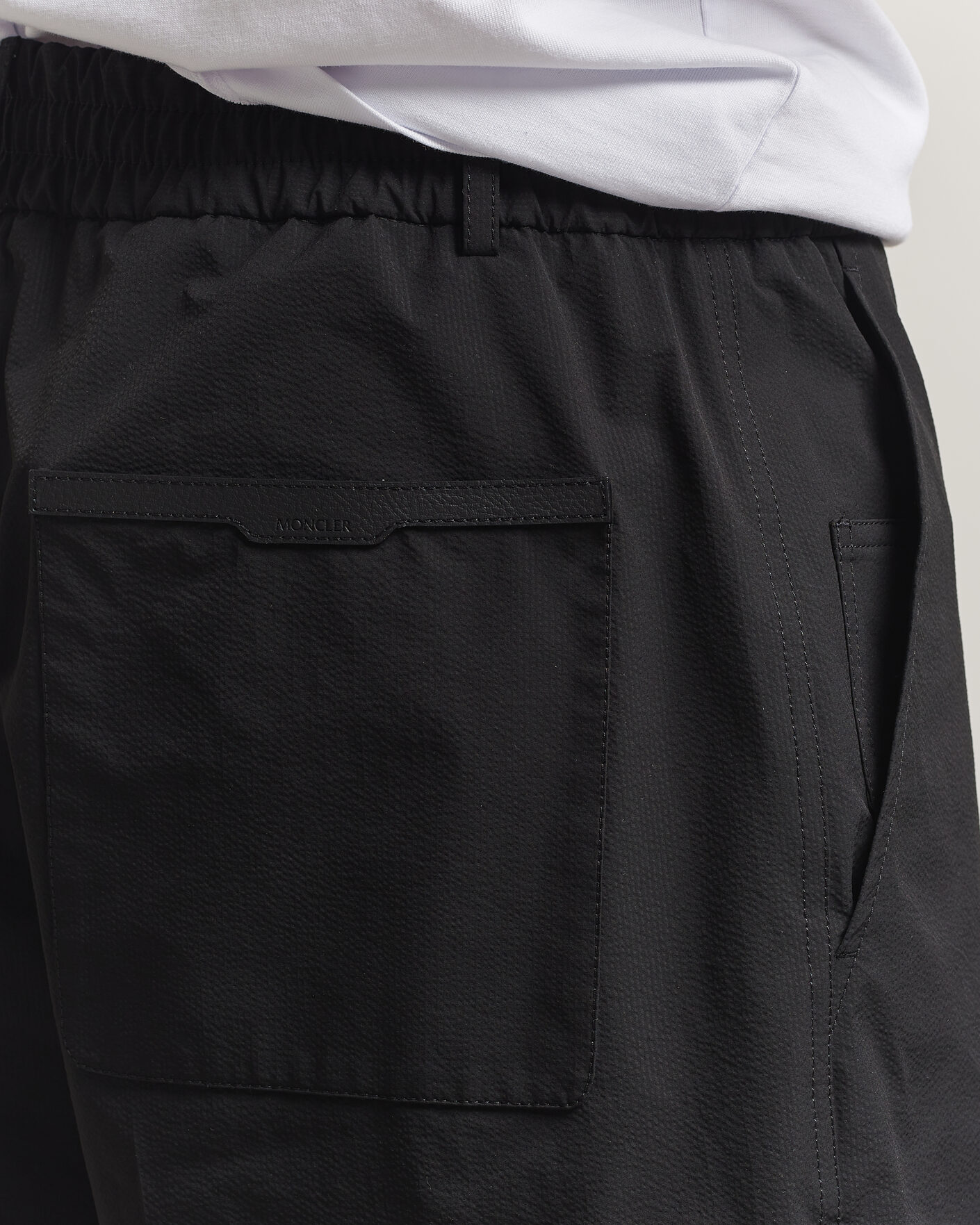 Heren | Korte broek | Moncler | Lightweight Seersucker Shorts Black