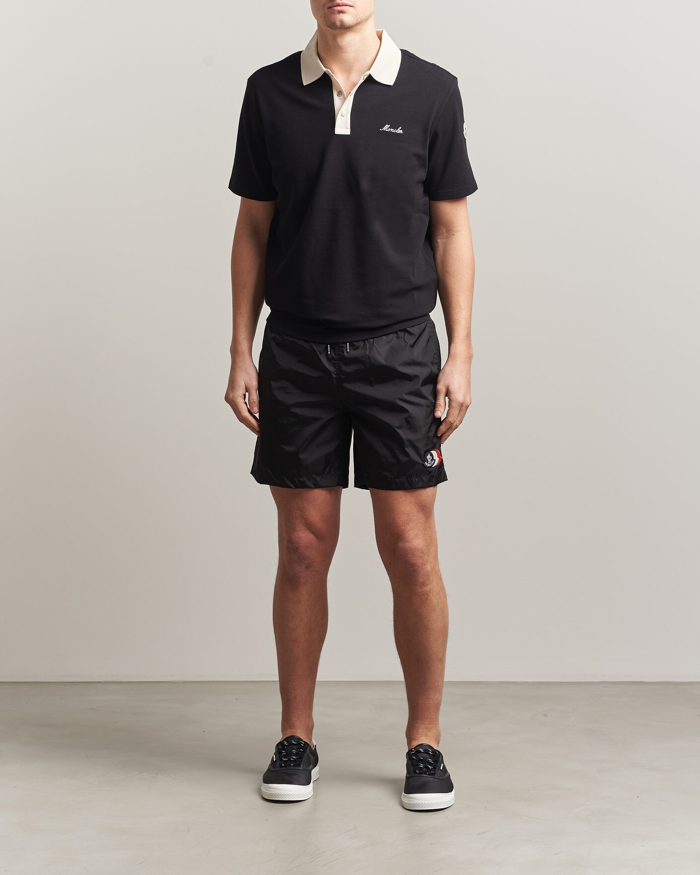 Heren | Zwembroek | Moncler | Tricolore Logo Swim Shorts Black