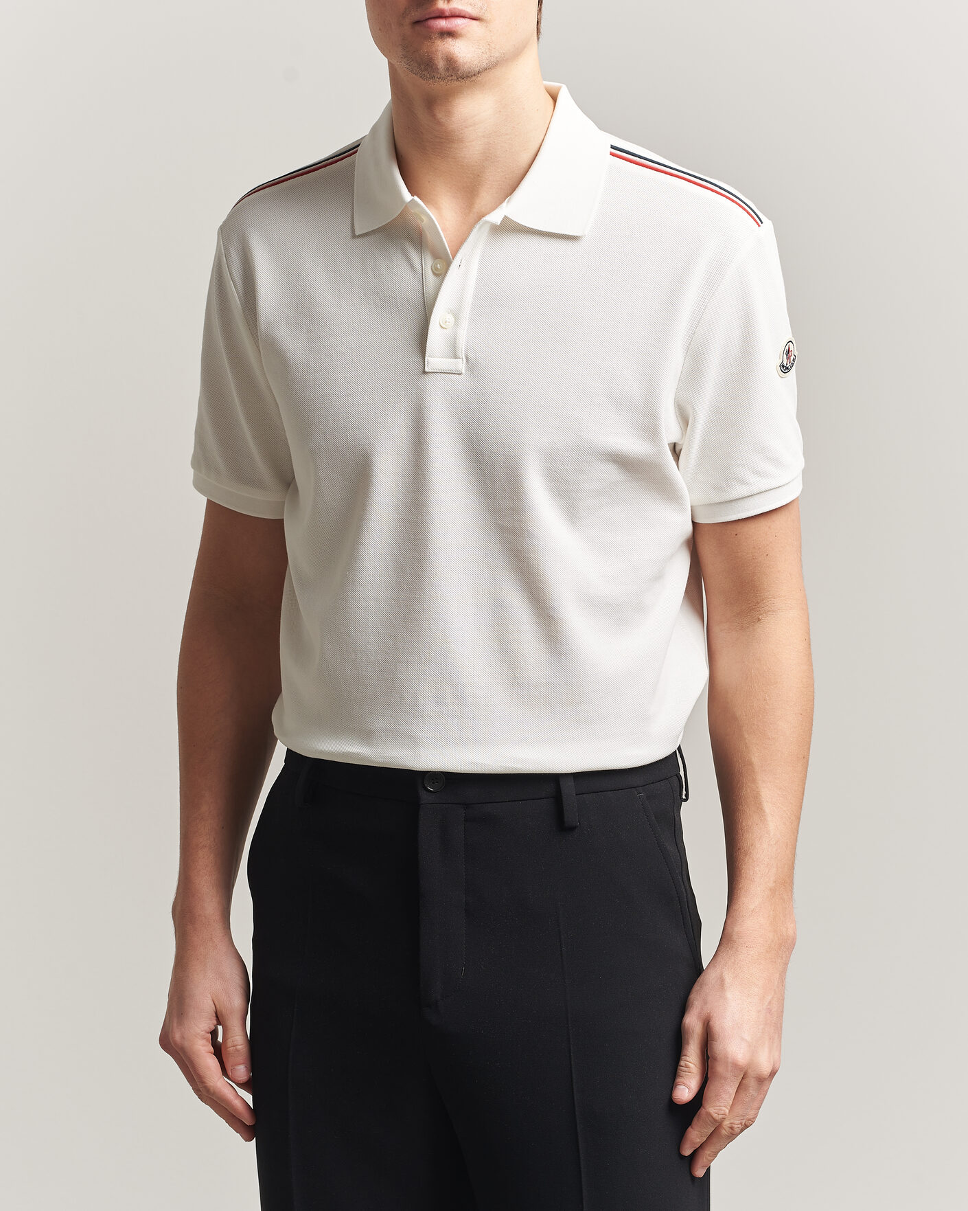 Heren | Polo's | Moncler | Tricolore Shoulder Polo White