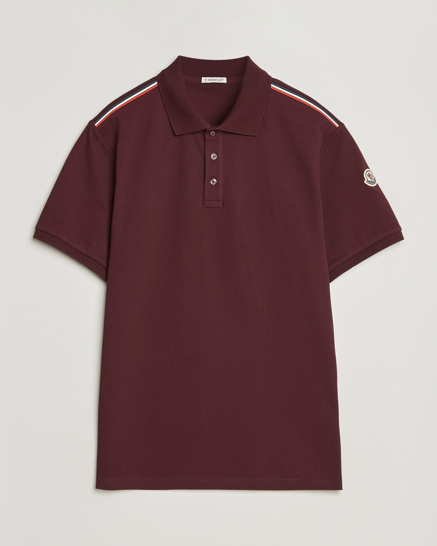 Heren | Polo's | Moncler | Tricolore Shoulder Polo Burgundy