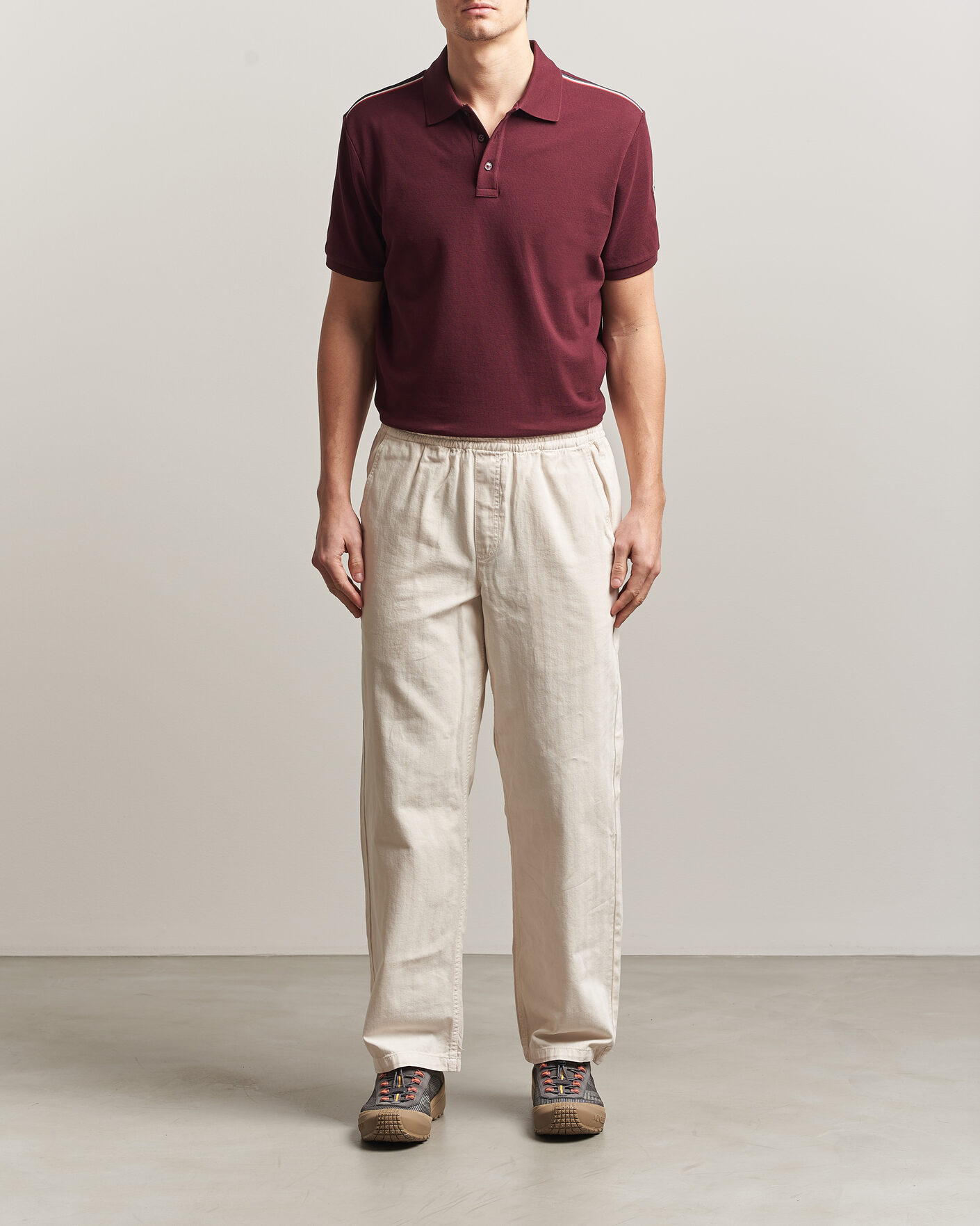 Heren | Polo's | Moncler | Tricolore Shoulder Polo Burgundy