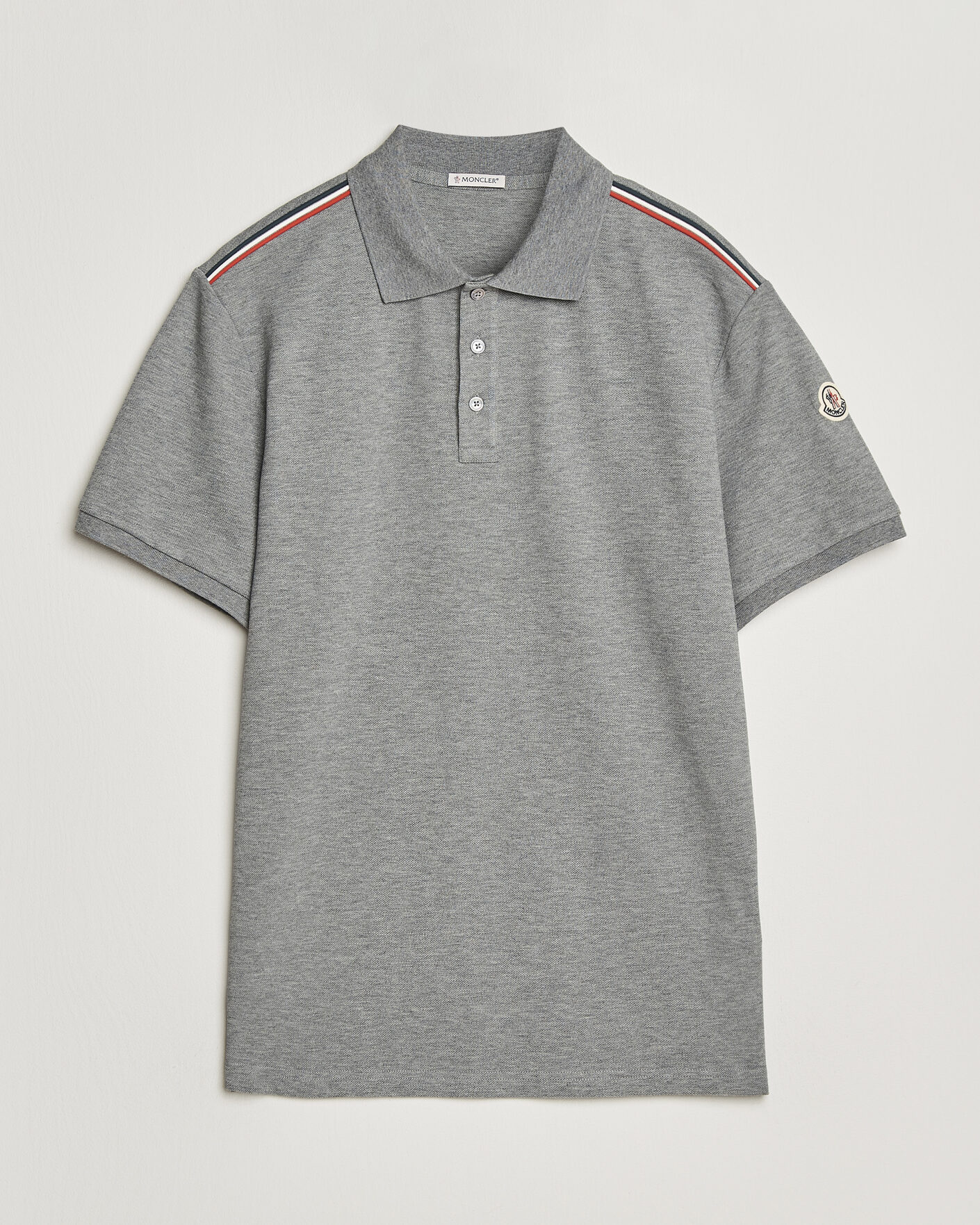 Heren | Polo's | Moncler | Tricolore Shoulder Polo Light Grey