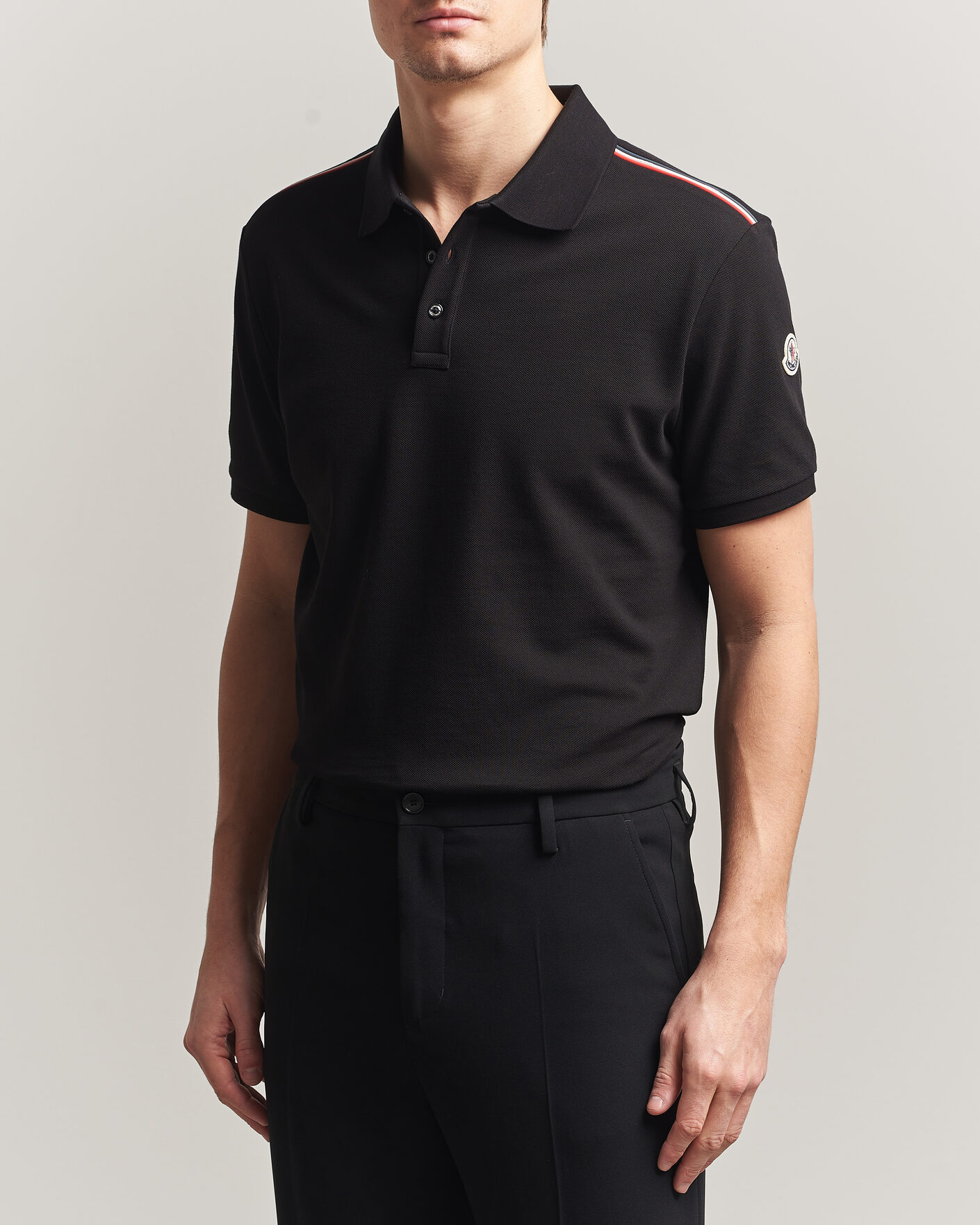 Heren | Polo's | Moncler | Tricolore Shoulder Polo Black