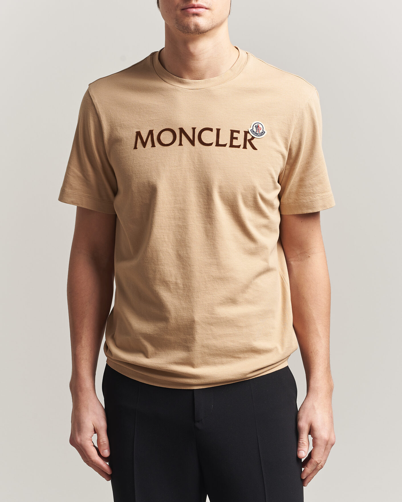 Heren | T-shirts | Moncler | Lettering Logo T-Shirt Beige