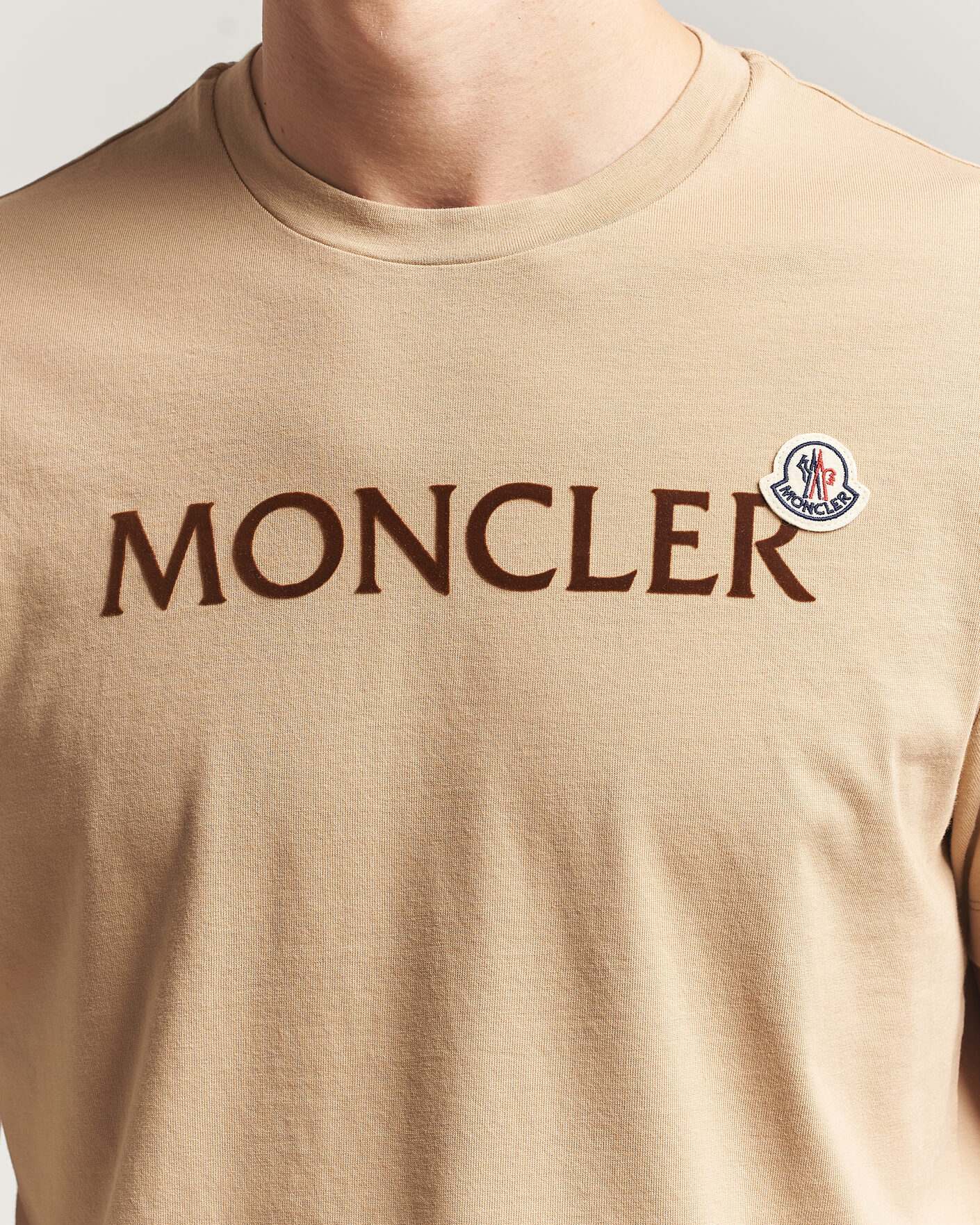 Heren | T-shirts | Moncler | Lettering Logo T-Shirt Beige