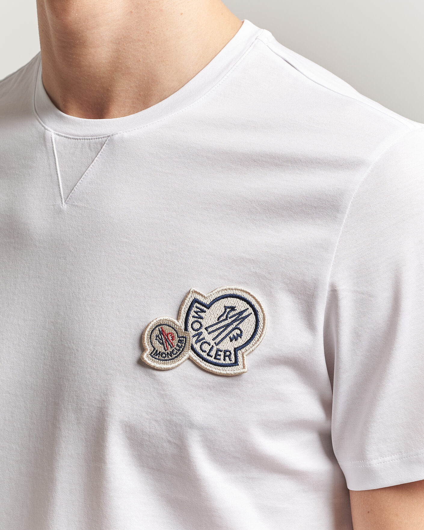 Heren | T-shirts | Moncler | Double Logo T-Shirt White