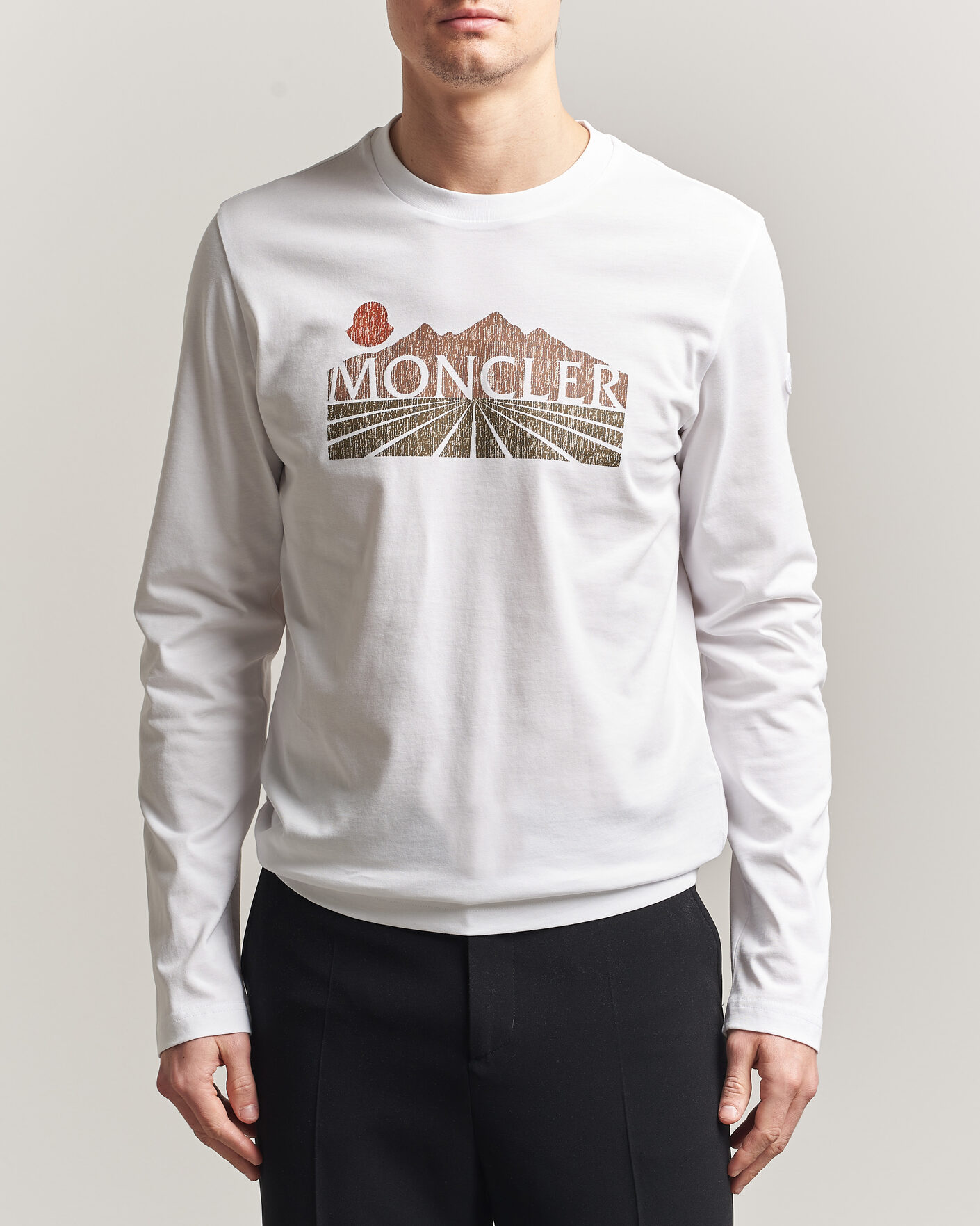 Heren | T-shirts | Moncler | Graphic Long Sleeve T-Shirt White
