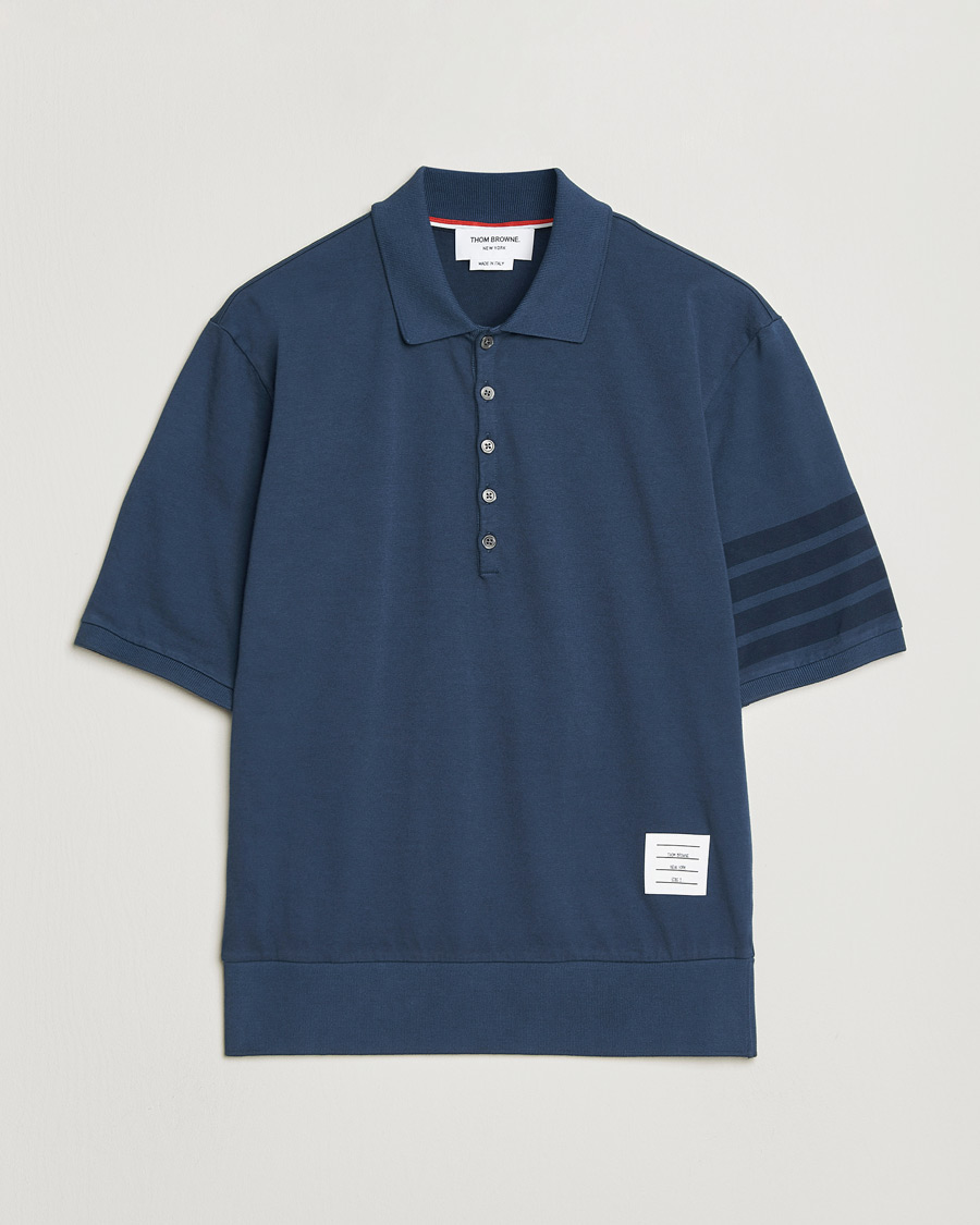 Heren | Polo's | Thom Browne | Overdyed 4 Bar Polo Navy
