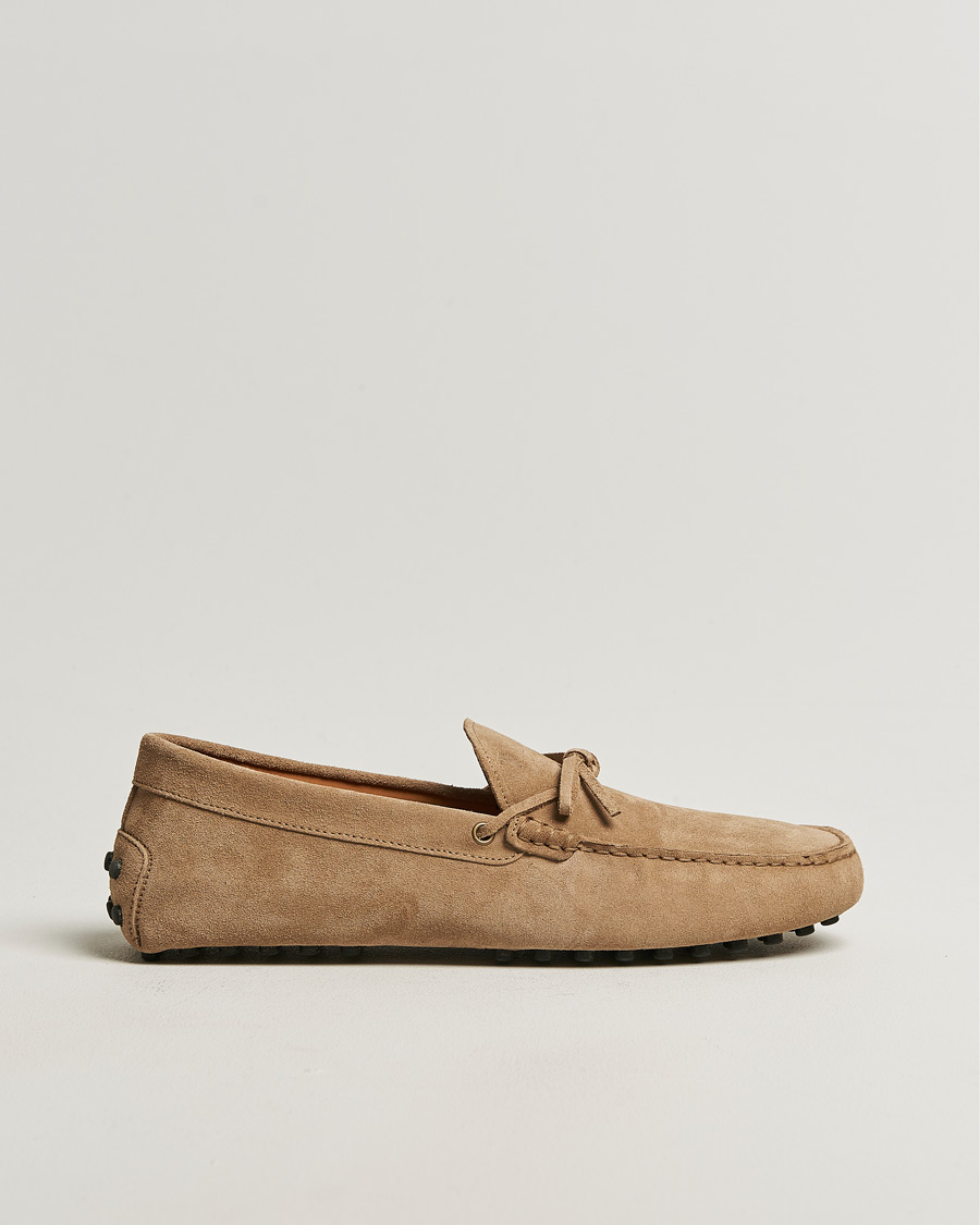 Heren | Mocassins | Tod's | Lacetto Gommino Carshoe Beige Suede