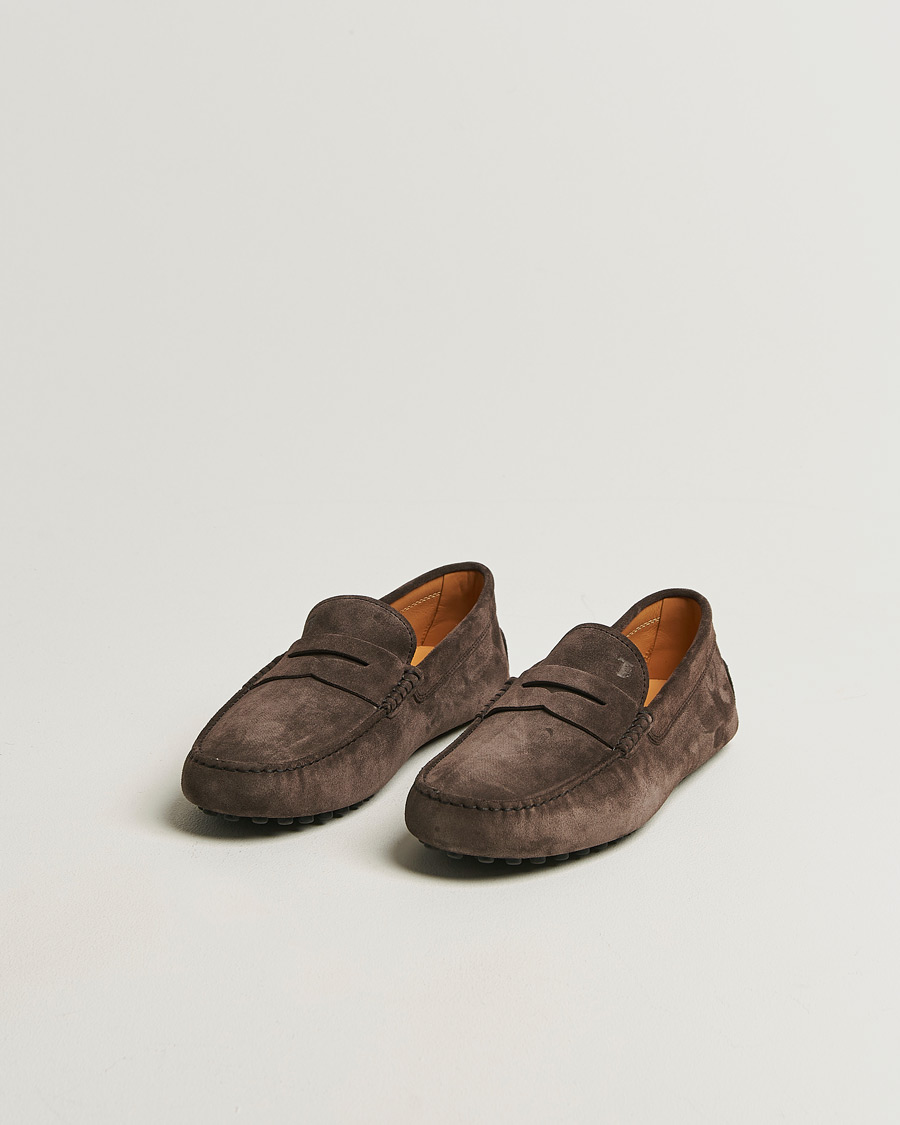 Heren | Mocassins | Tod's | Gommino Carshoe Dark Brown Suede