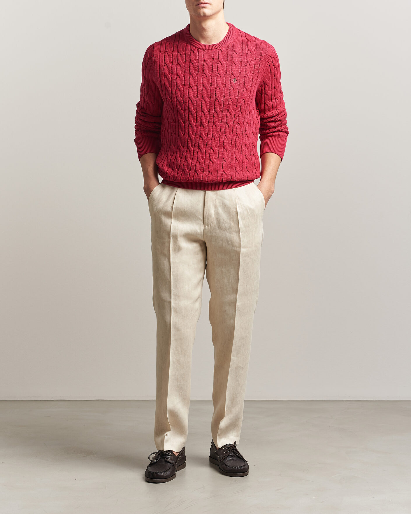 Heren | Truien | Morris | Ethan Cable Oneck Red