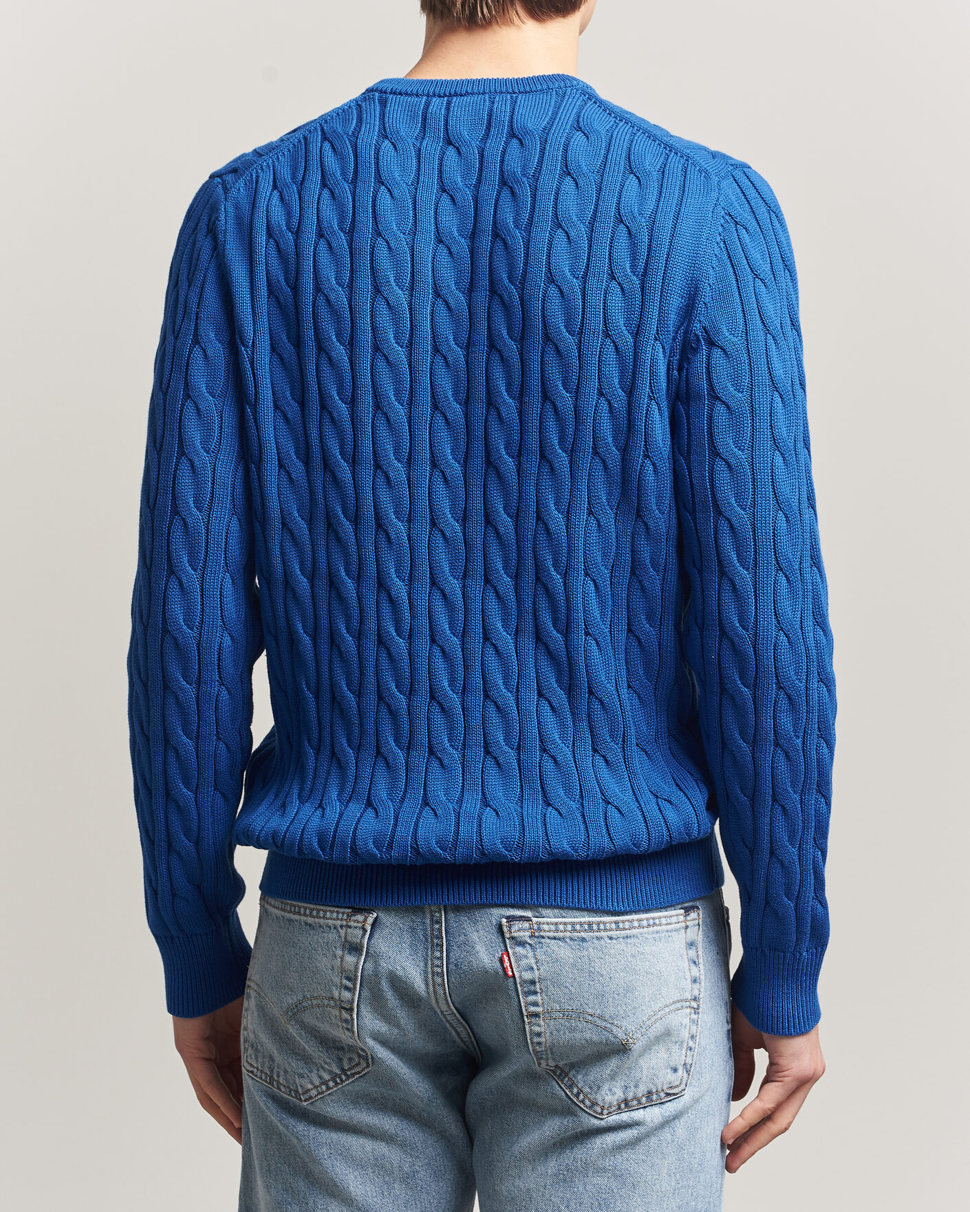Heren | Truien | Morris | Ethan Cable Oneck Blue