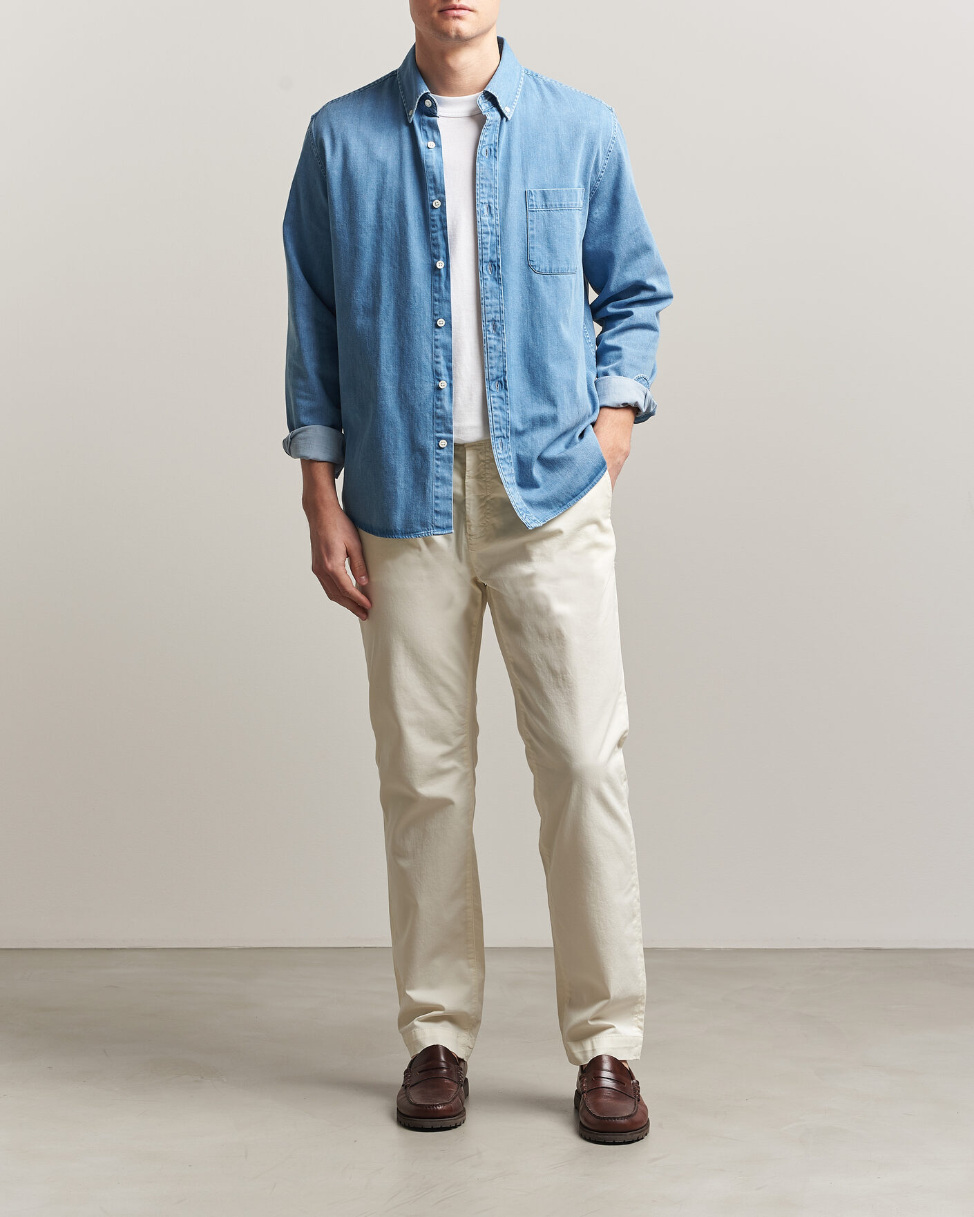 Heren | Broeken | Morris | Jeffrey Summer Chinos Off White