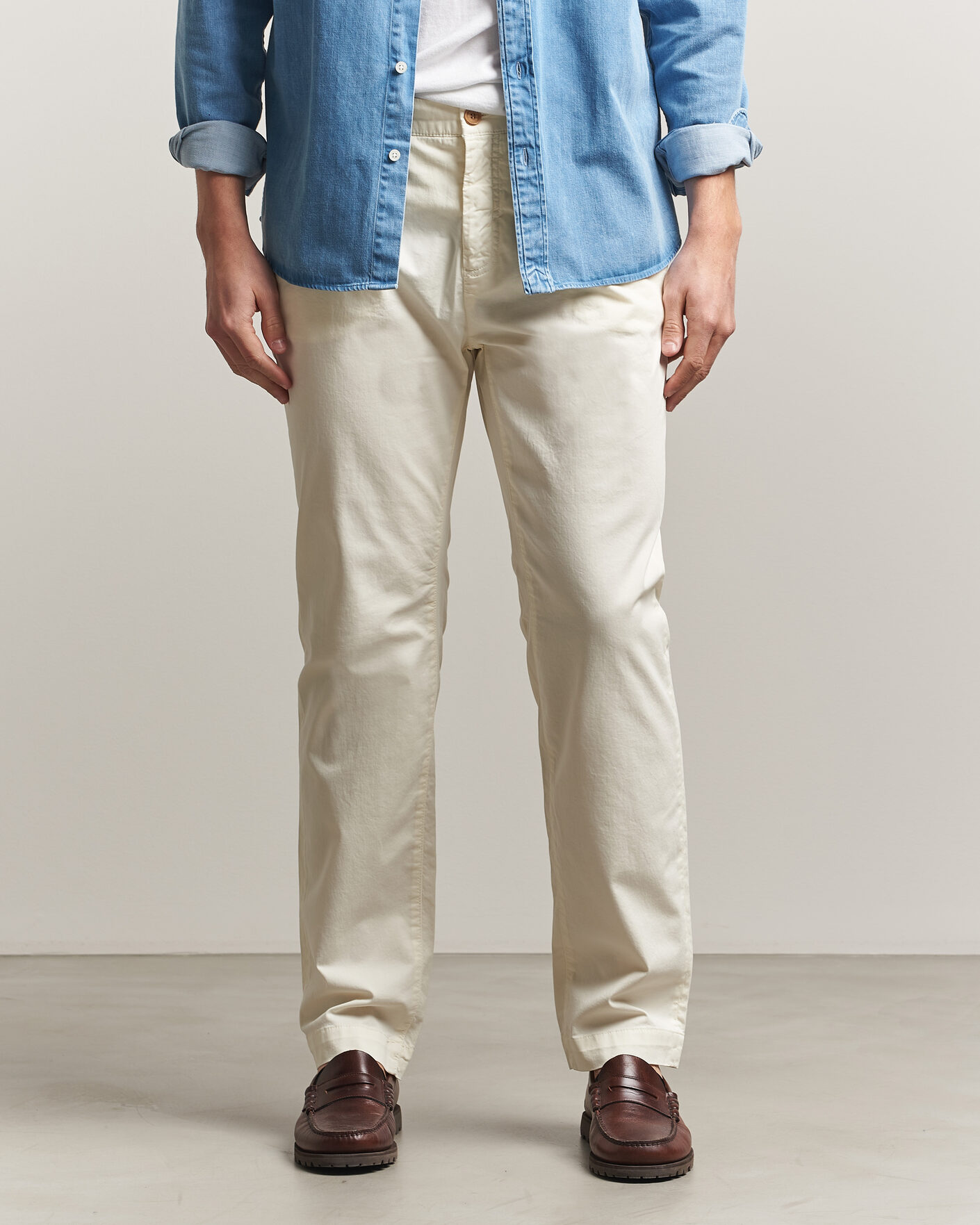 Heren | Broeken | Morris | Jeffrey Summer Chinos Off White